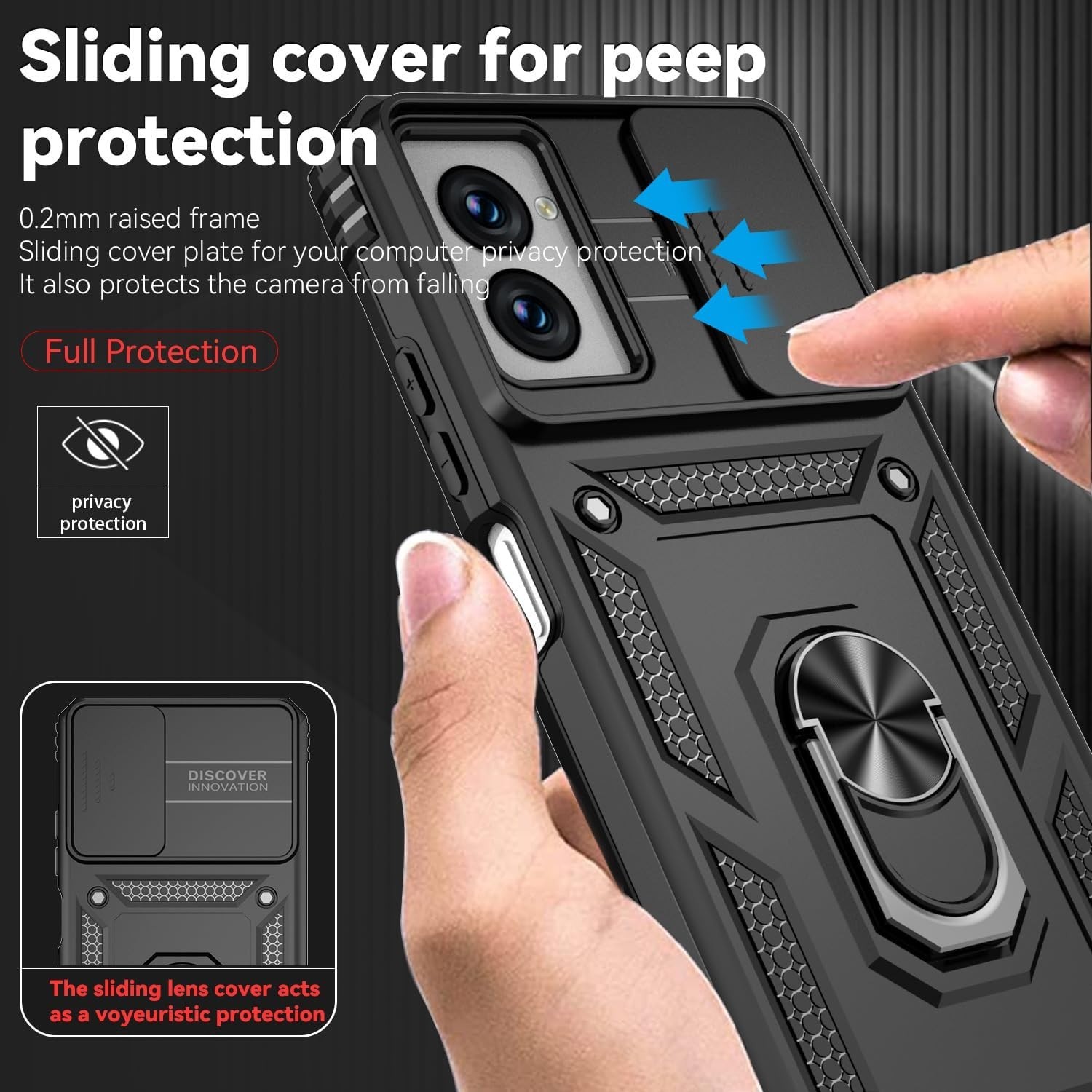 For Motorola Moto G Power 5G 2024 Case with Military Grade, Slide Camera Cover