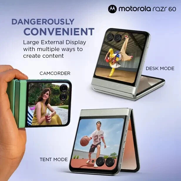 MOTOROLA Razr 60 (PANTONE Spring Bud, 256 GB) (8 GB RAM)-GLOBAL VERSION