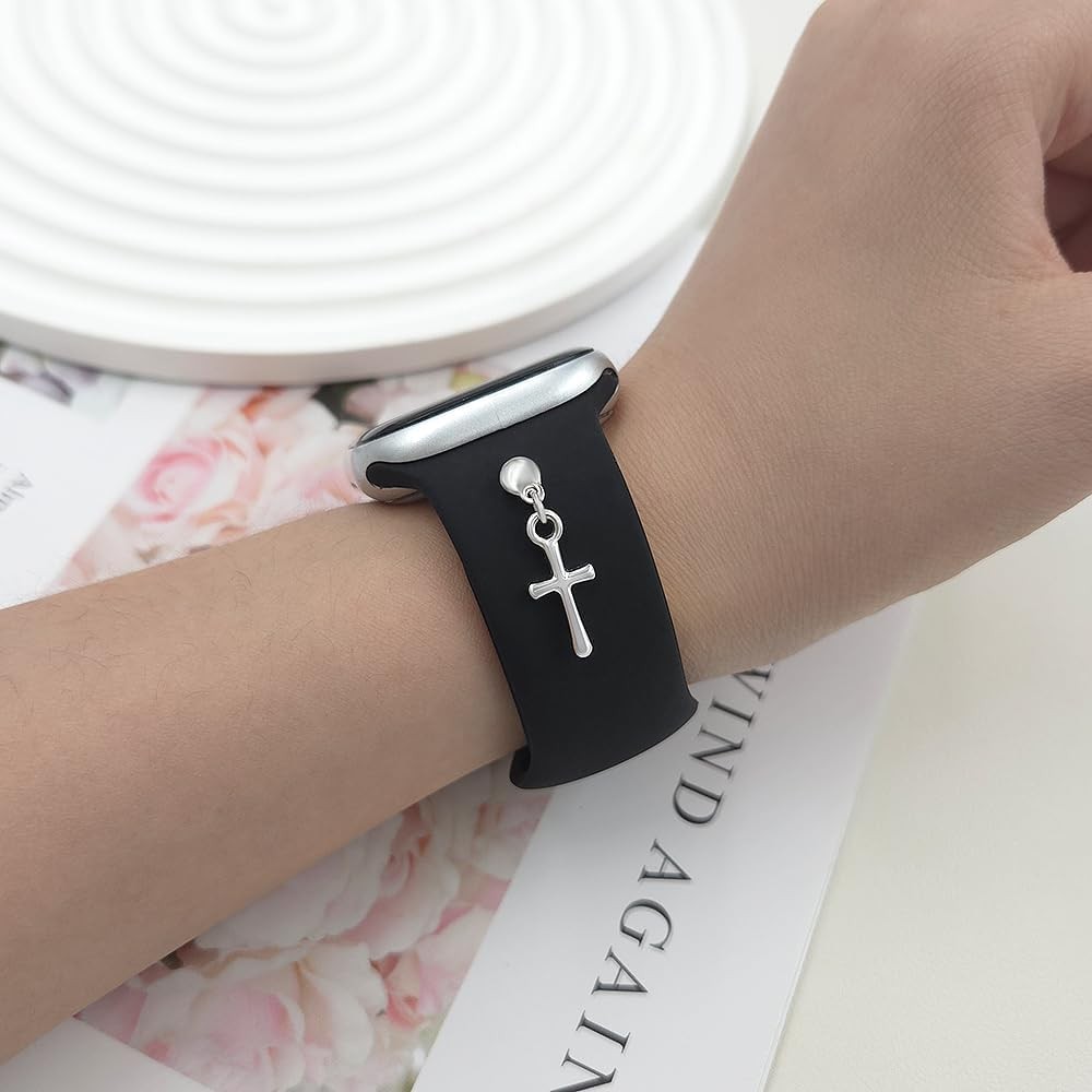 Silicone Band With Charms Compatible with Apple Watch Bands Women 38-49mm