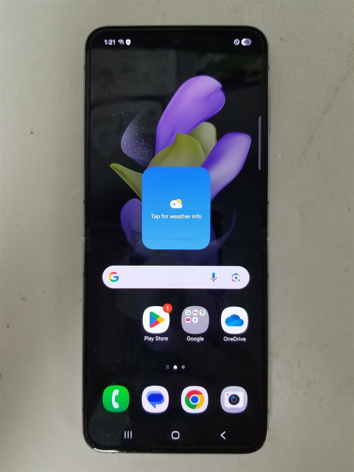 Samsung Galaxy Z Flip4 128GB Purple SM-F721U (Spectrum) Damaged zD3070
