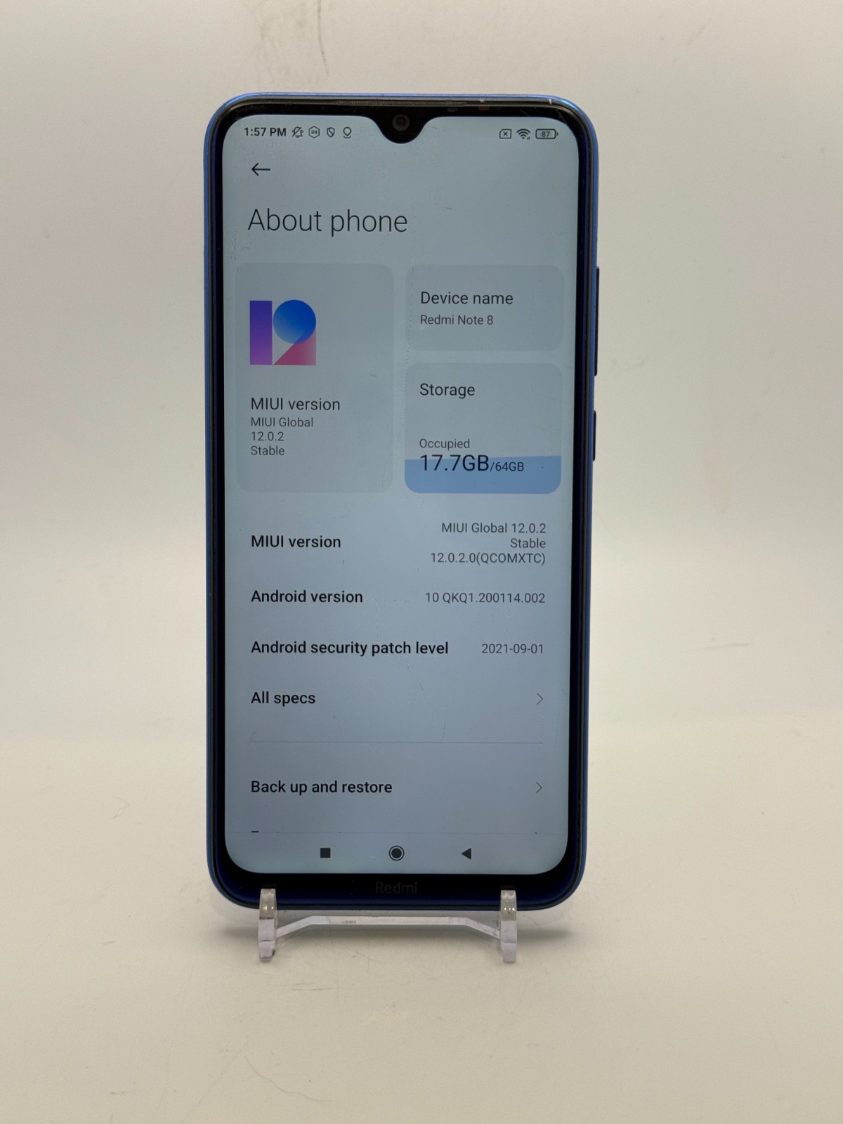 Xiaomi Redmi Note 8 – Blue – 64GB – Telcel – Smartphone – Read Description