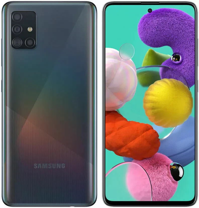 New Sealed Samsung Galaxy A51 128GB Factory Unlocked Black Smartphone