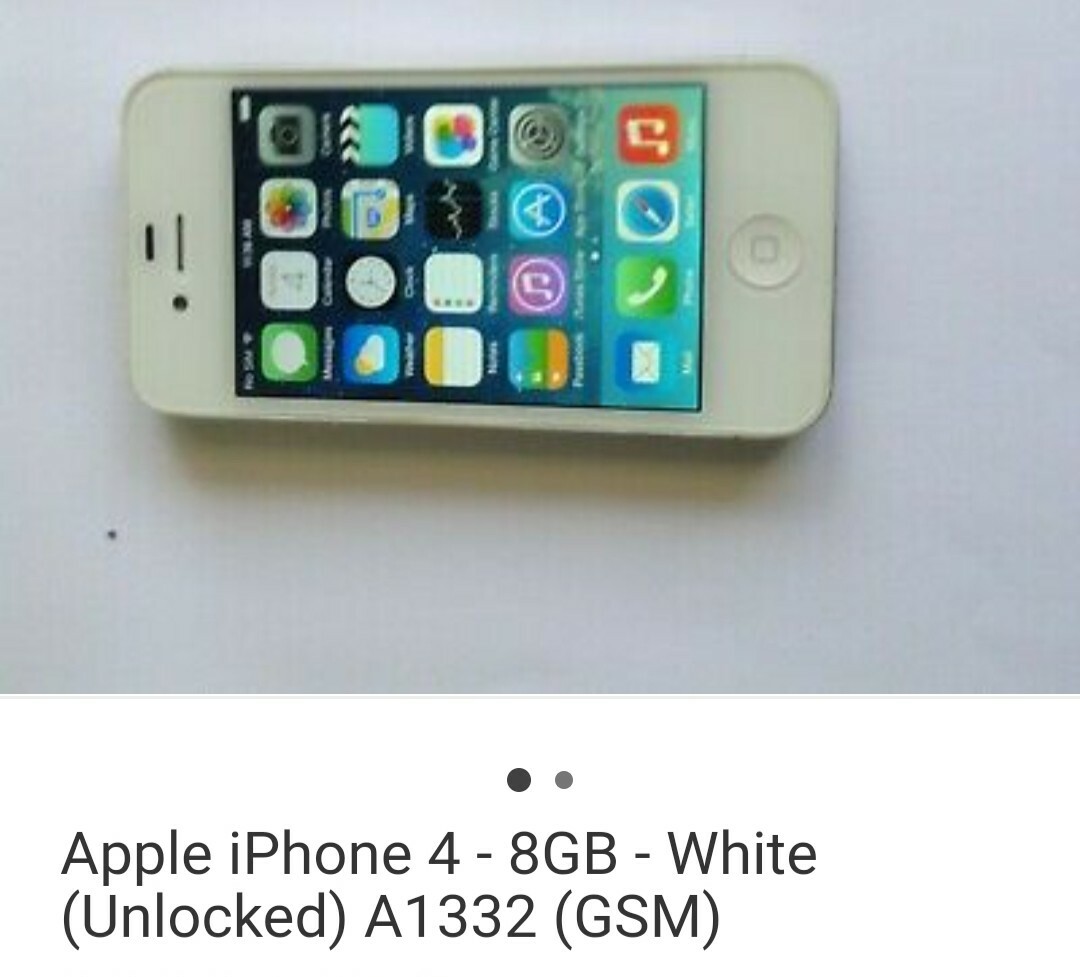 Apple iPhone 4 – 8GB – White (Unlocked) A1387 (CDMA + GSM)