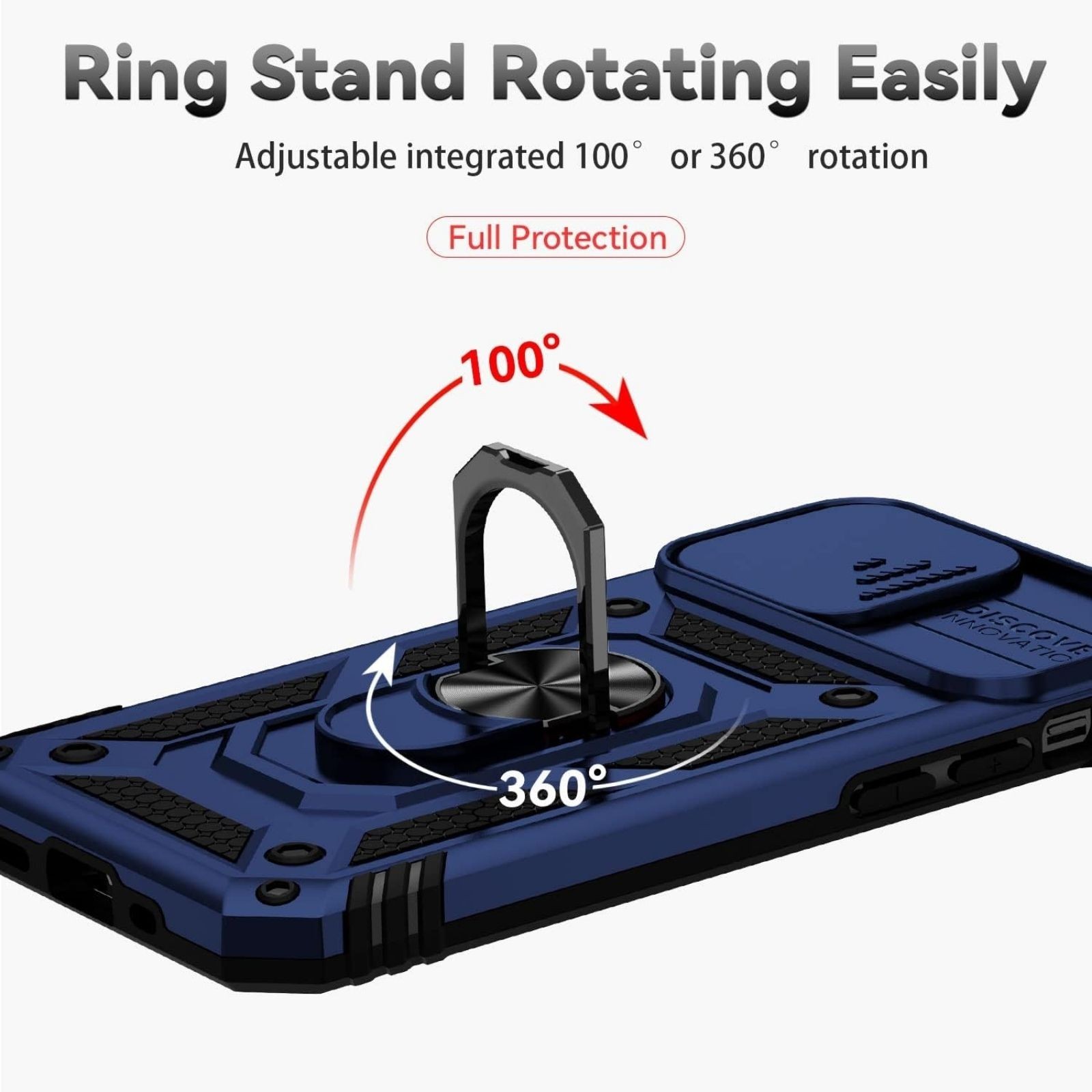 iPhone 13 Pro Max Case with Camera Lens Cover HD Screen Protector, Blue