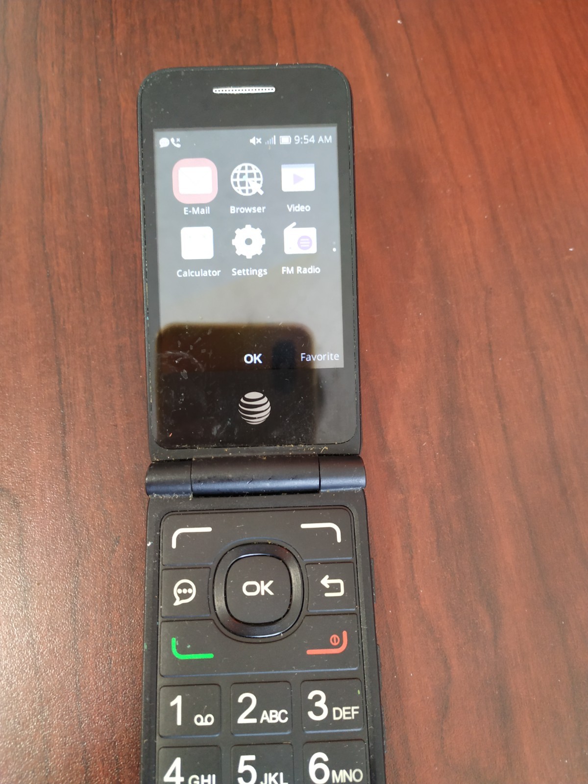 Alcatel 4044O 1GB AT&T Flip Cell Phone Works Great (Big Buttons)