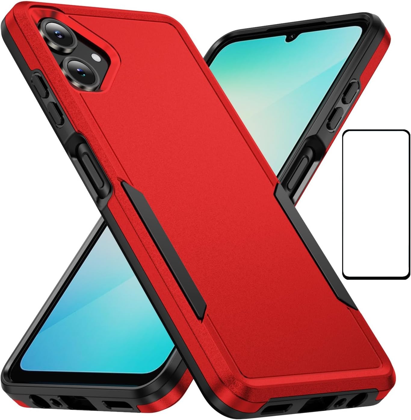 Samsung Galaxy A06 Case with Screen Protector, Slim Fit Bumper Hybrid Heavy Duty