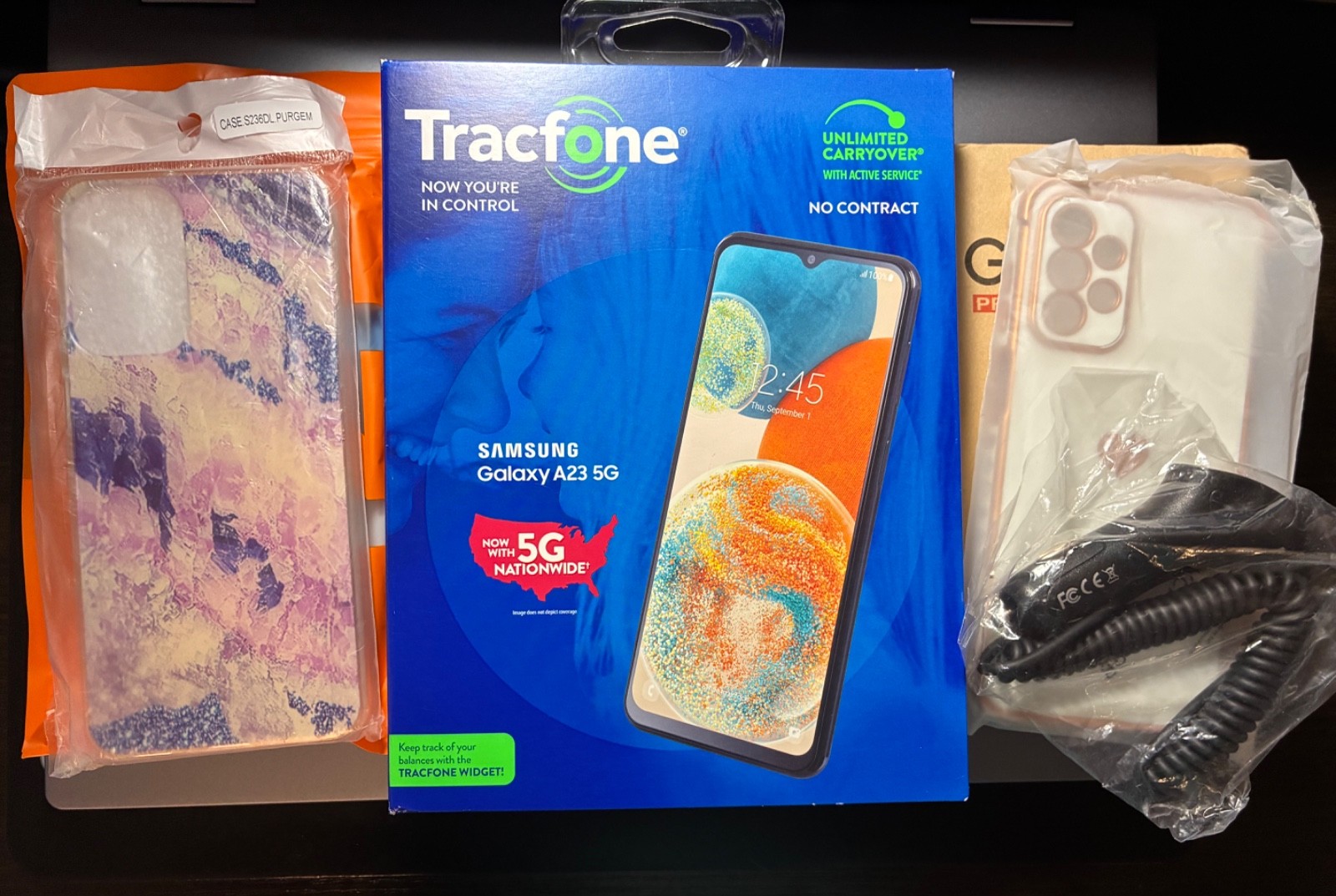 TracFone Samsung Galaxy A23 5G 64GB 6.6″Excellent + Extras
