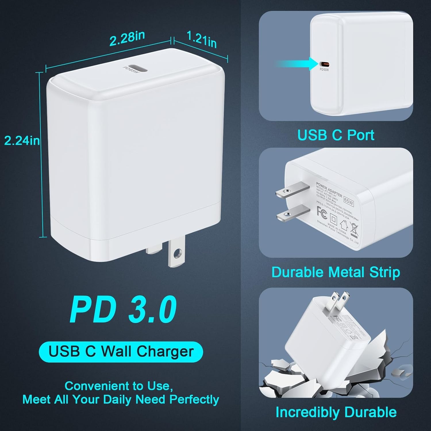 65W Super Fast Type-C Charger for Samsung Galaxy S26 Ultra S23 & 6ft Cable