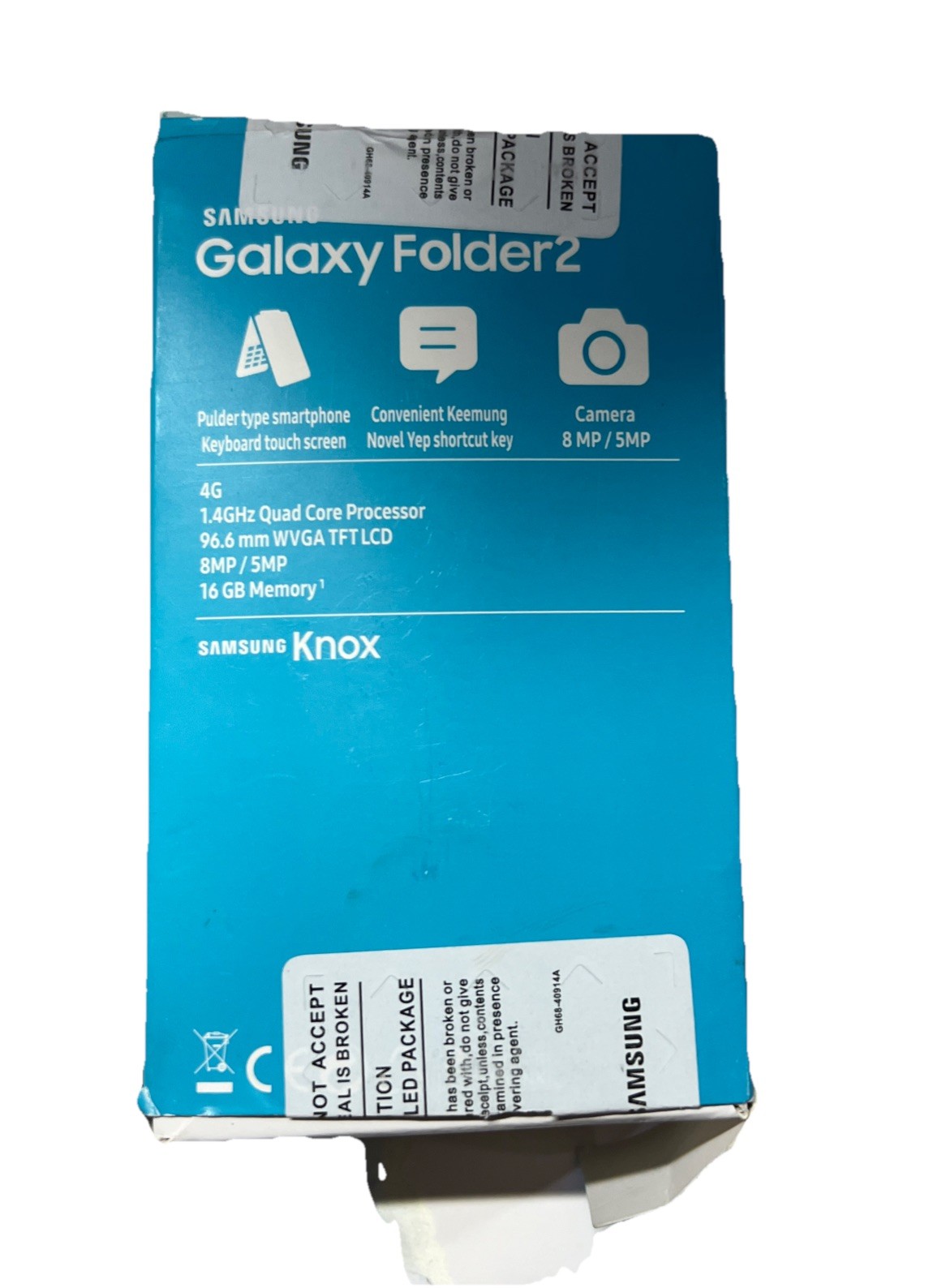 Samsung Galaxy Folder 2 g1650 Touchscreen Flip Phone Black Brand New