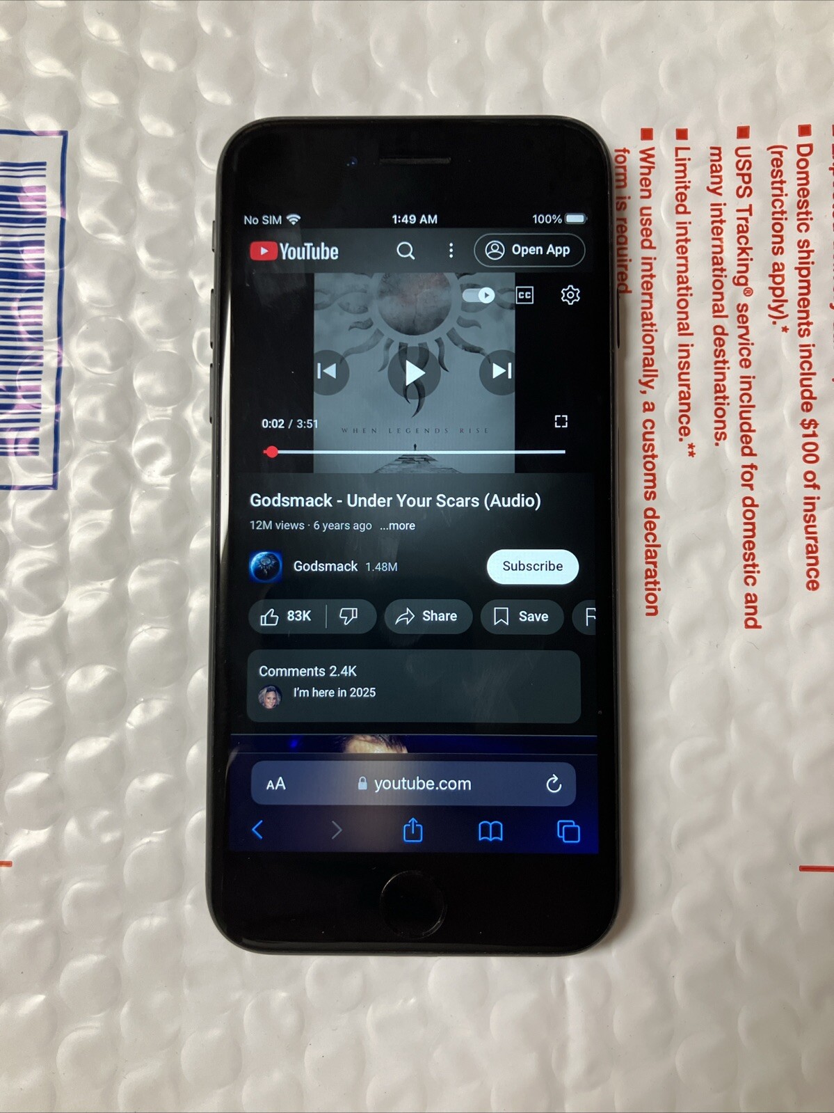 Apple iPhone 7 32GB Black Unlocked MNAD2LL/A A1660 GSM IOS 15.8