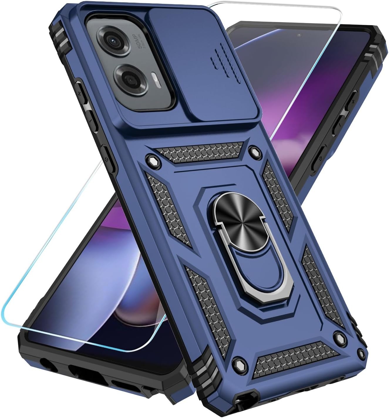 Phone Case for Motorola Moto G Stylus 5G 2024 with HD Screen Protector & Kicksta