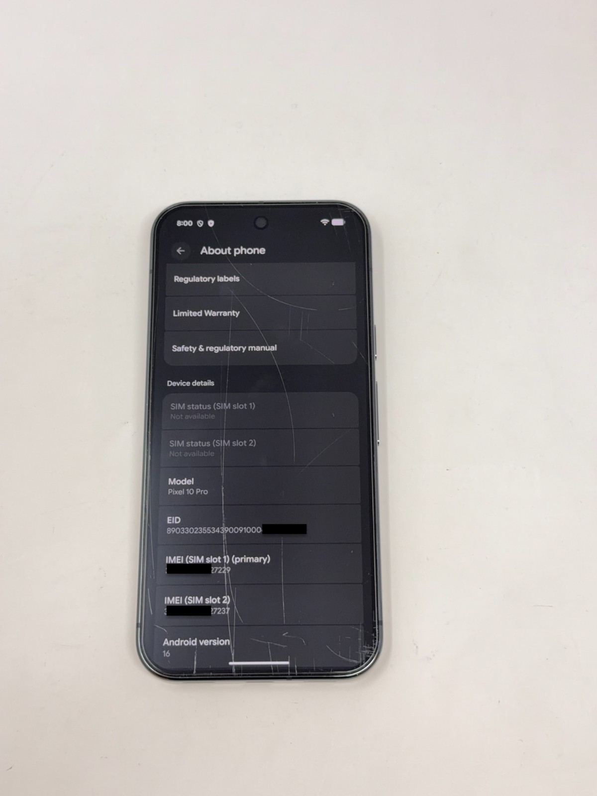 Google Pixel 10 Pro (GEHN3) – 1TB Unlocked Obsidian 100% Battery Warranty – Fair