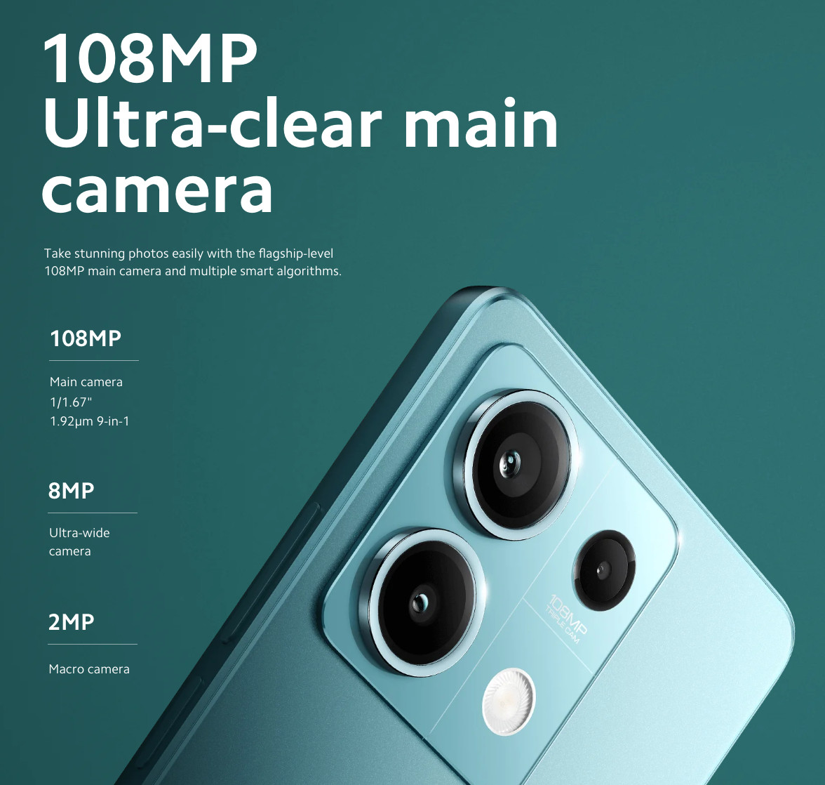 Xiaomi Redmi Note 13 5G Graphite Black – 8GB Ram – 256GB – Unlocked – NEW Global