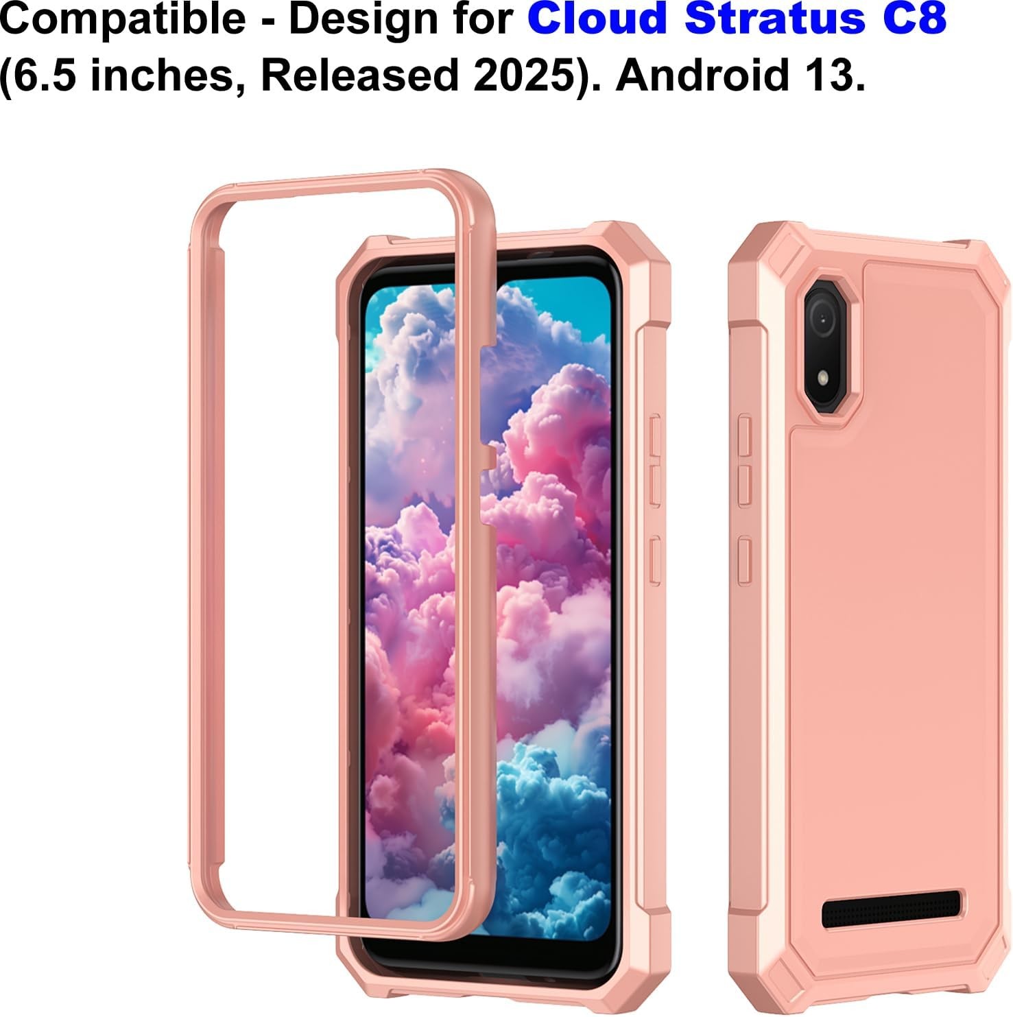 Cloud Stratus C8 Case with Screen Protector, Dual Layer Shockproof TPU Bumper