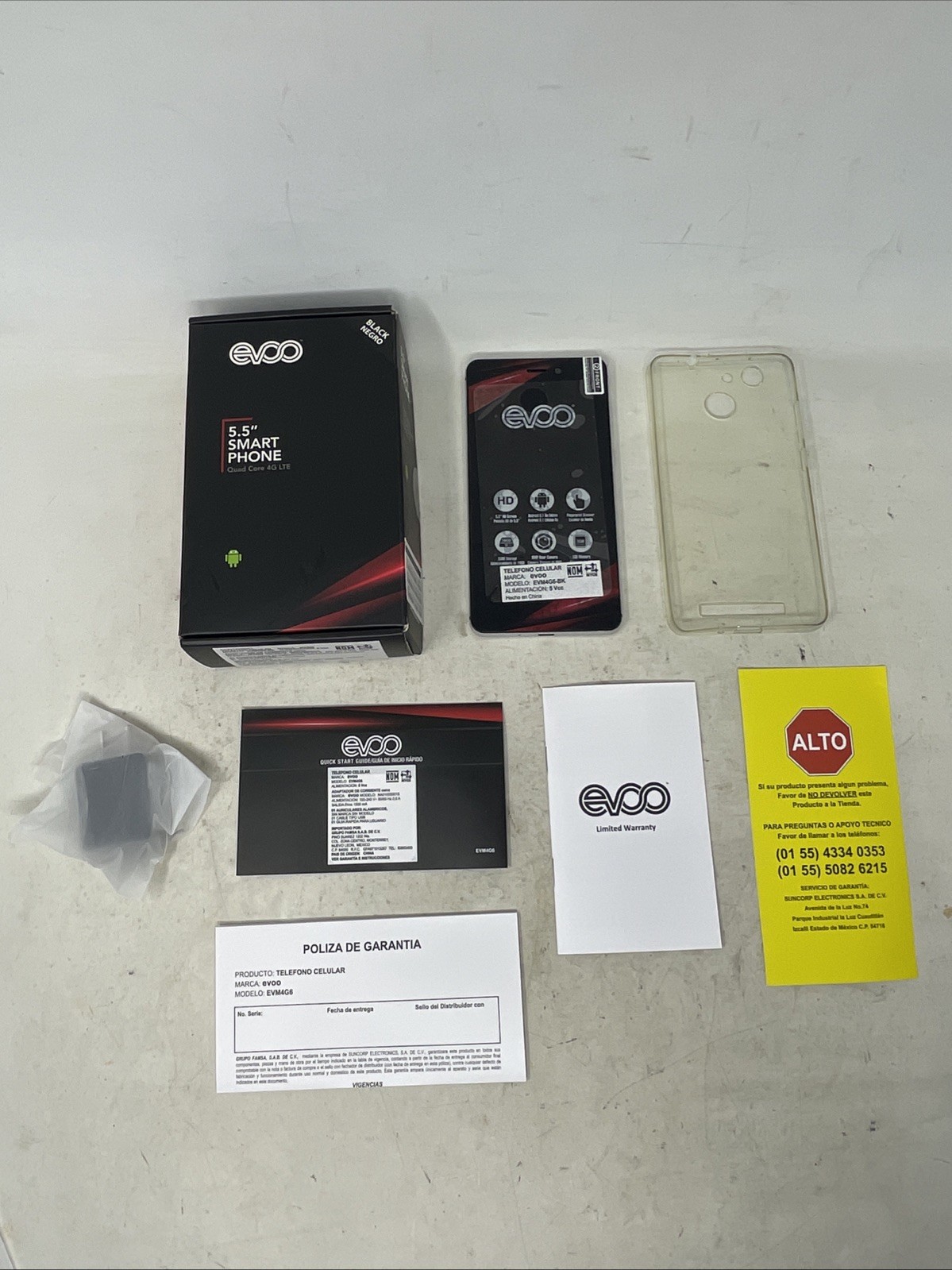 EVOO 5.5” Smartphone Android 8.1 Go Edition Quad Core 4G LTE EVM4G6 Black (76)