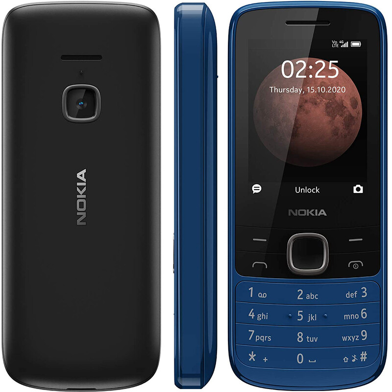 Unlocked Nokia 225 4G-2020 FM Radio Dual SIM 0.3MP 2.4″ Bluetooth Feature Phone