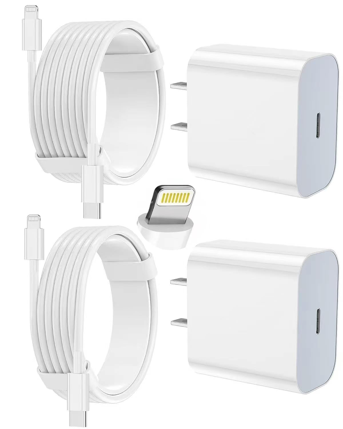 iPhone Charger Block 2-Pack with 2 Long Fast Charging Type-C Cables