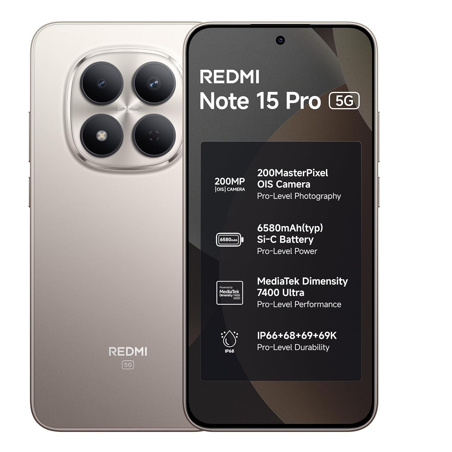 REDMI Note 15 Pro 5G ( Silver , 8GB+256GB) Dimensity 7400-Ultra Global Version