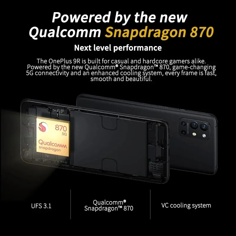 Unlocked OnePlus 9R 5G 8/12GB RAM 128/256GB ROM 6.55″ 4500mAh Octa Core