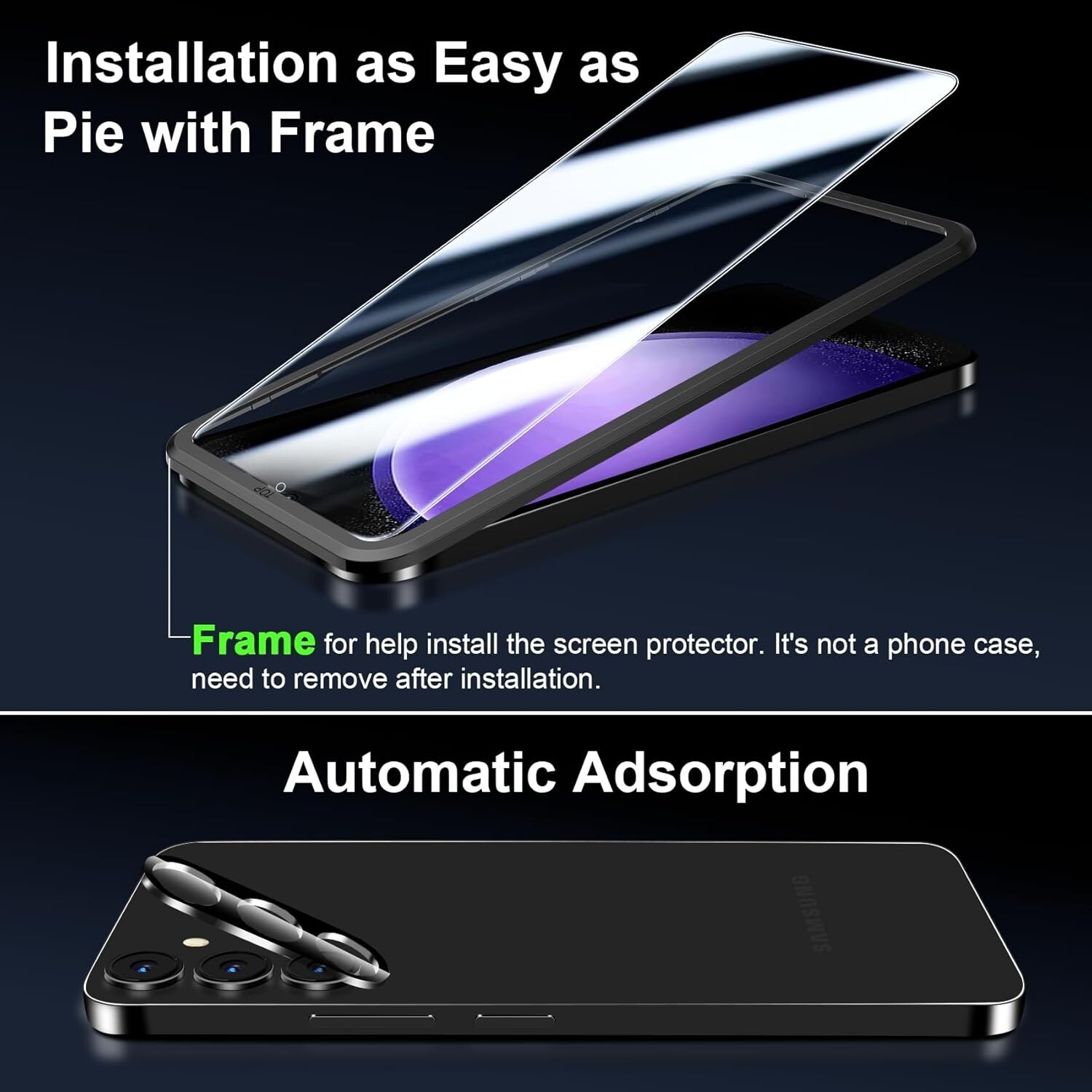 6in1 Tempered Glass Galaxy S24 FE for Screen and Camera Lens Protector 9H