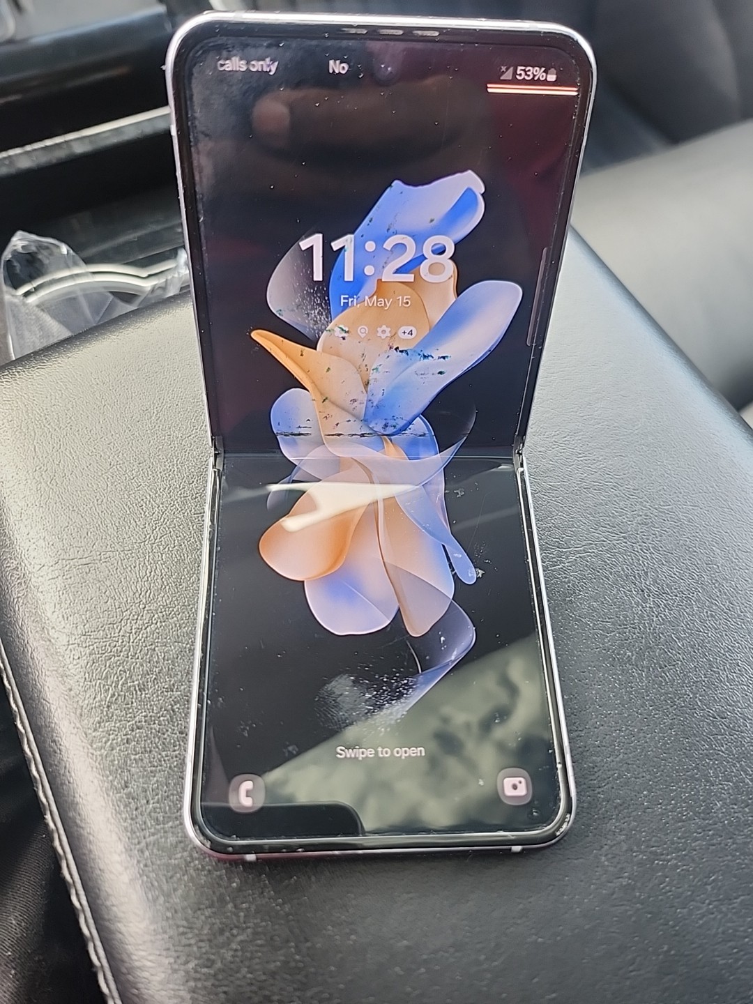FOR PARTS – Samsung Galaxy Z Flip4 SM-F721U 128GB Blue (Unlocked) – ISSUE READ!!