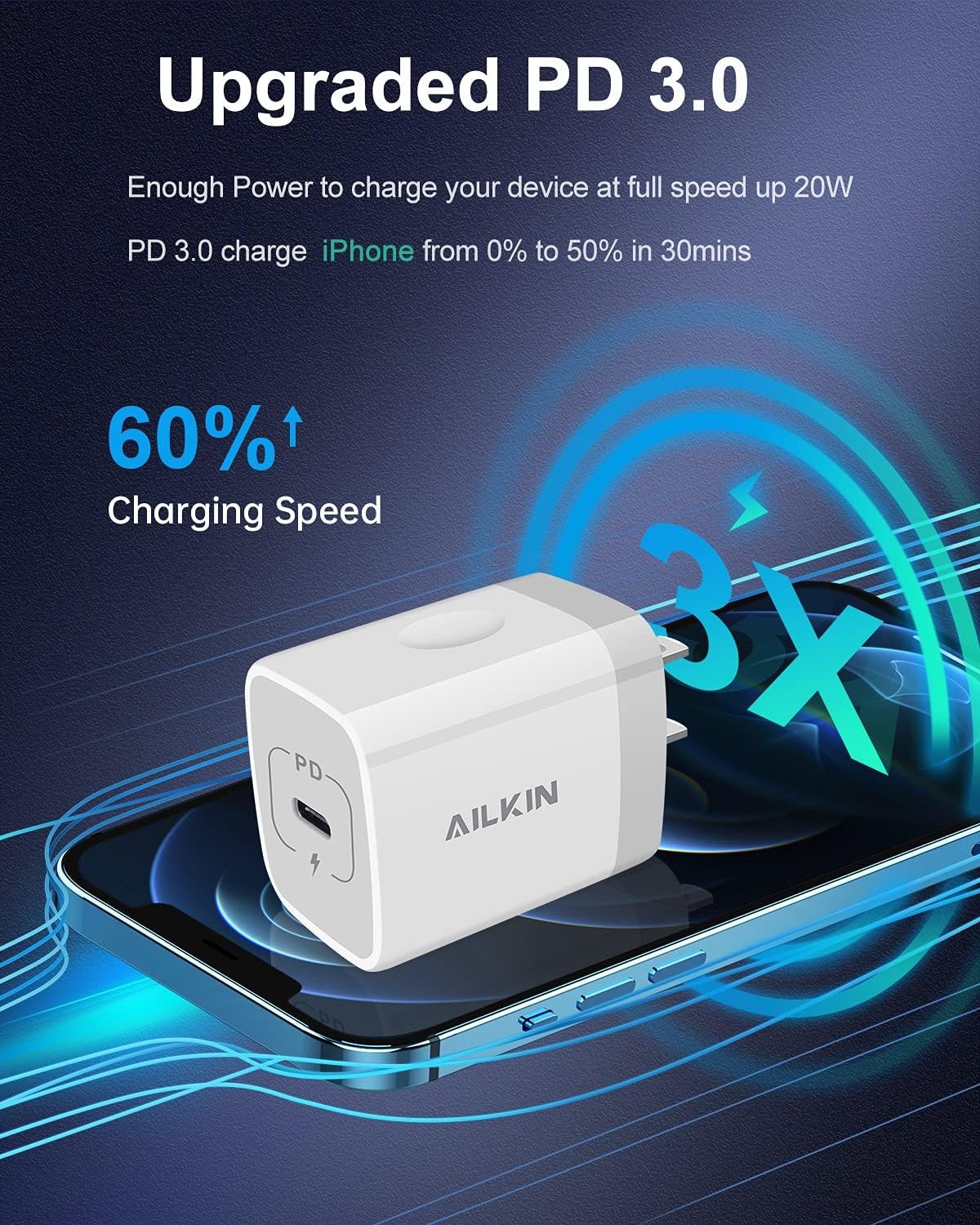 20W USB-C Fast Charger Adapter for iPhone 17 16 15 14 13 Pro Max