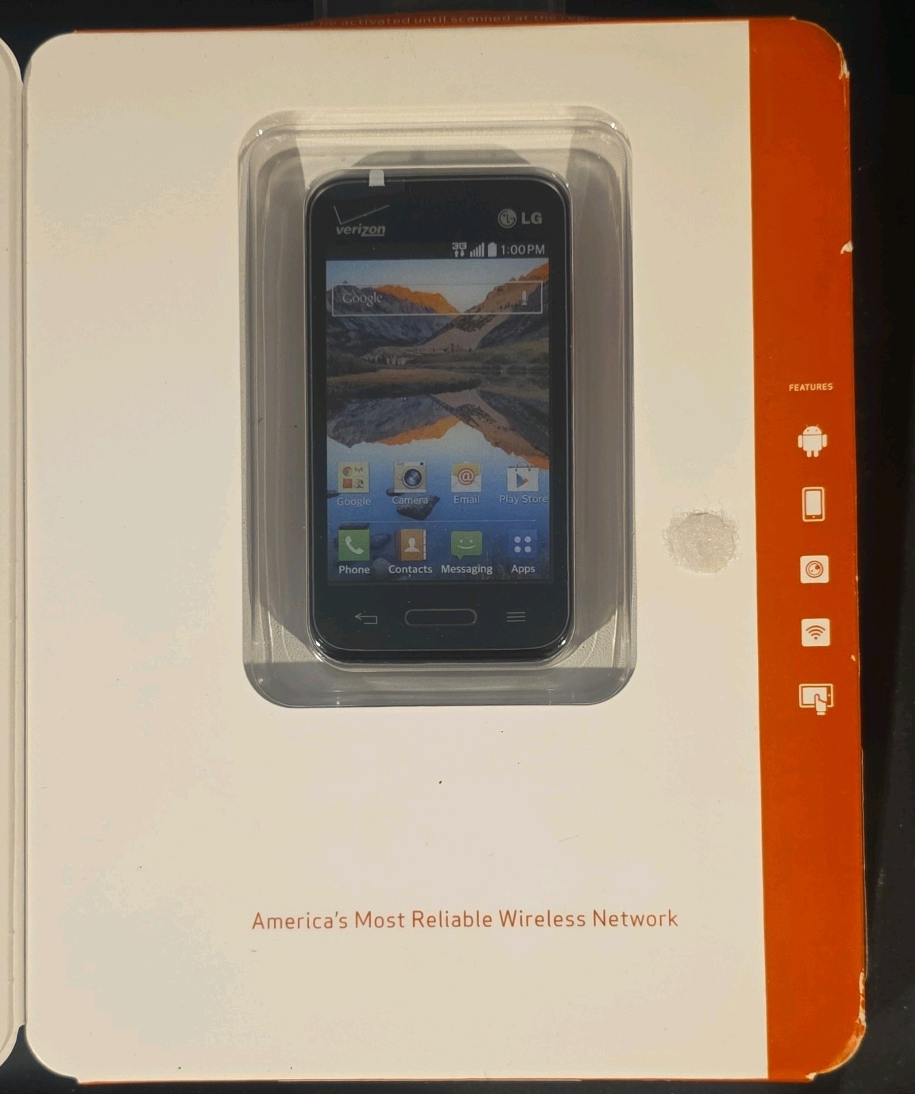 LG Optimus Zone 2 VS415PP Black Verizon Prepaid 4G 3MP Wi-Fi Camera