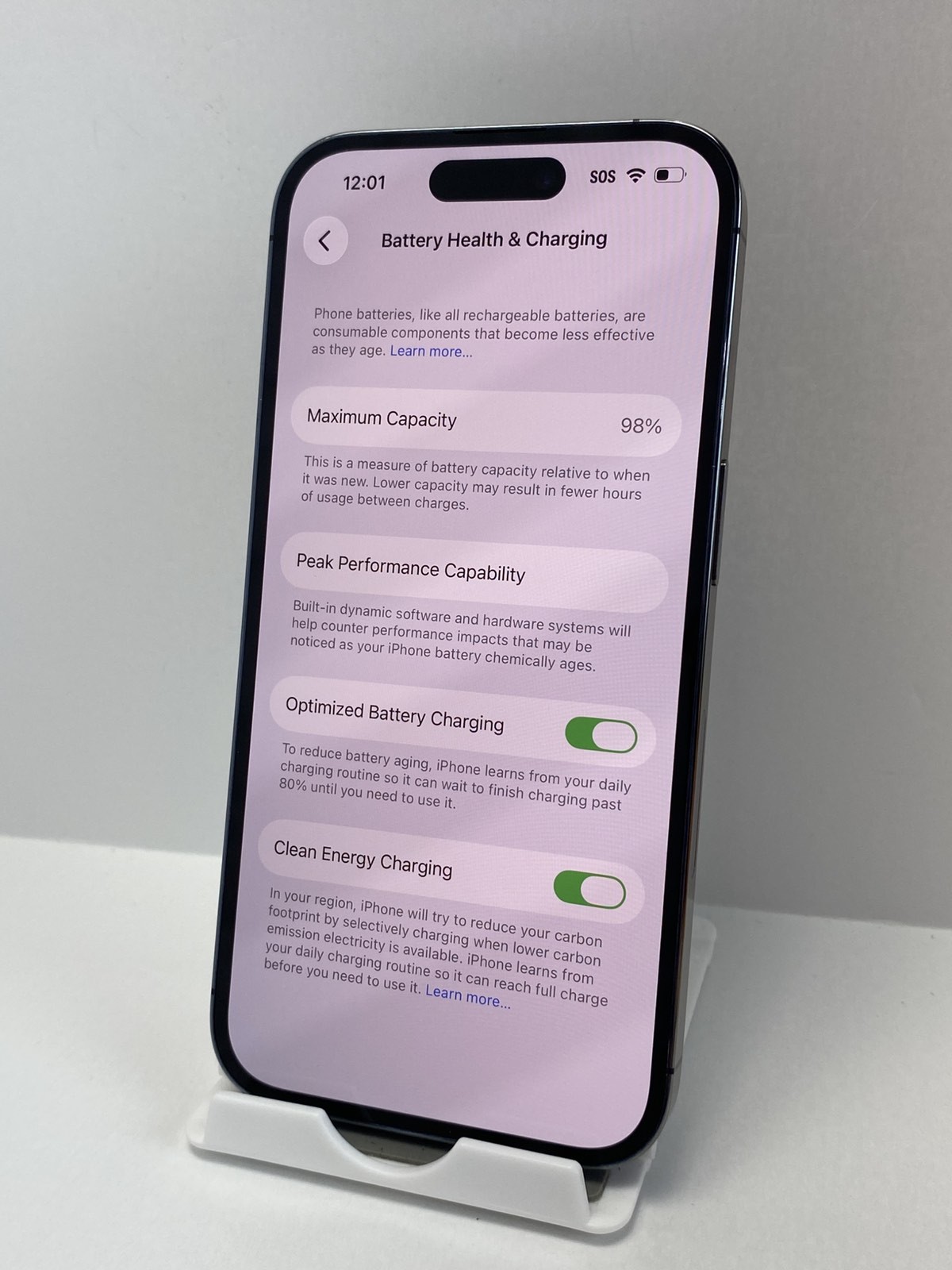 Apple iPhone 14 Pro A2650 512GB Purple 98% battery health Clean IMEI Unlocked