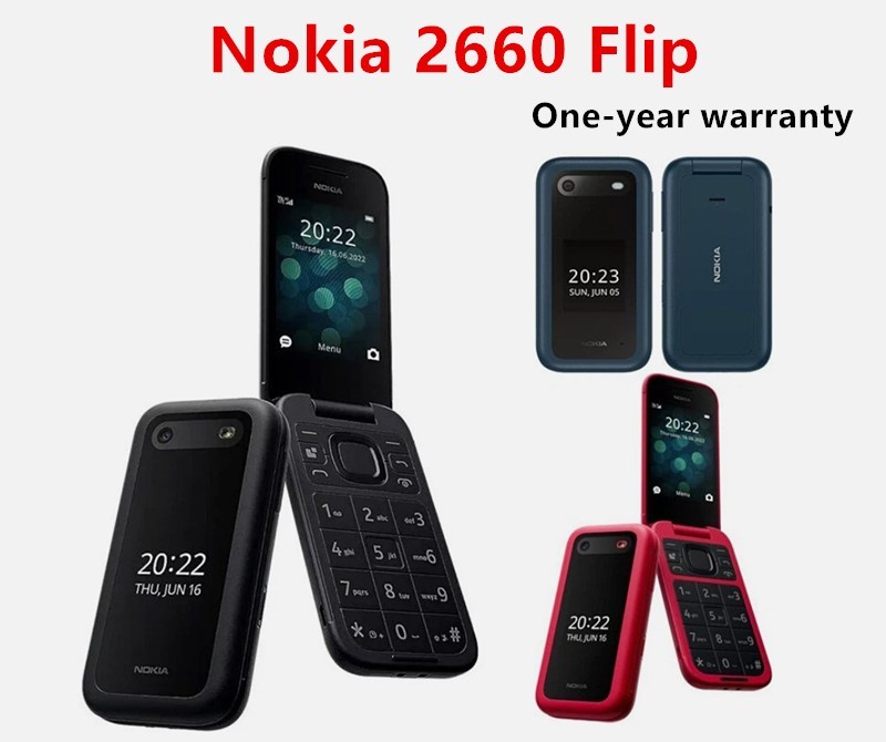 Nokia 2660 Flip 4G Dual-SIM 128MB+48MP Unlocked Flip Mobile Phone New Sealed