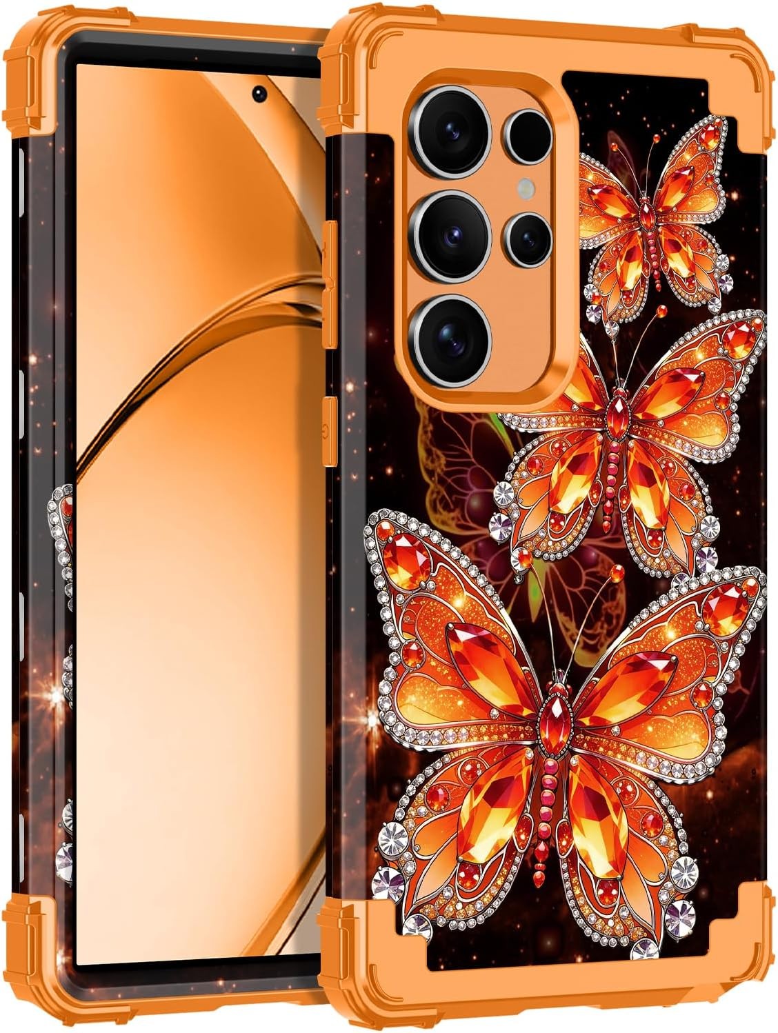 Galaxy S24 Ultra Case, Three Layer Heavy Duty Shockproof Protection Hard Plastic