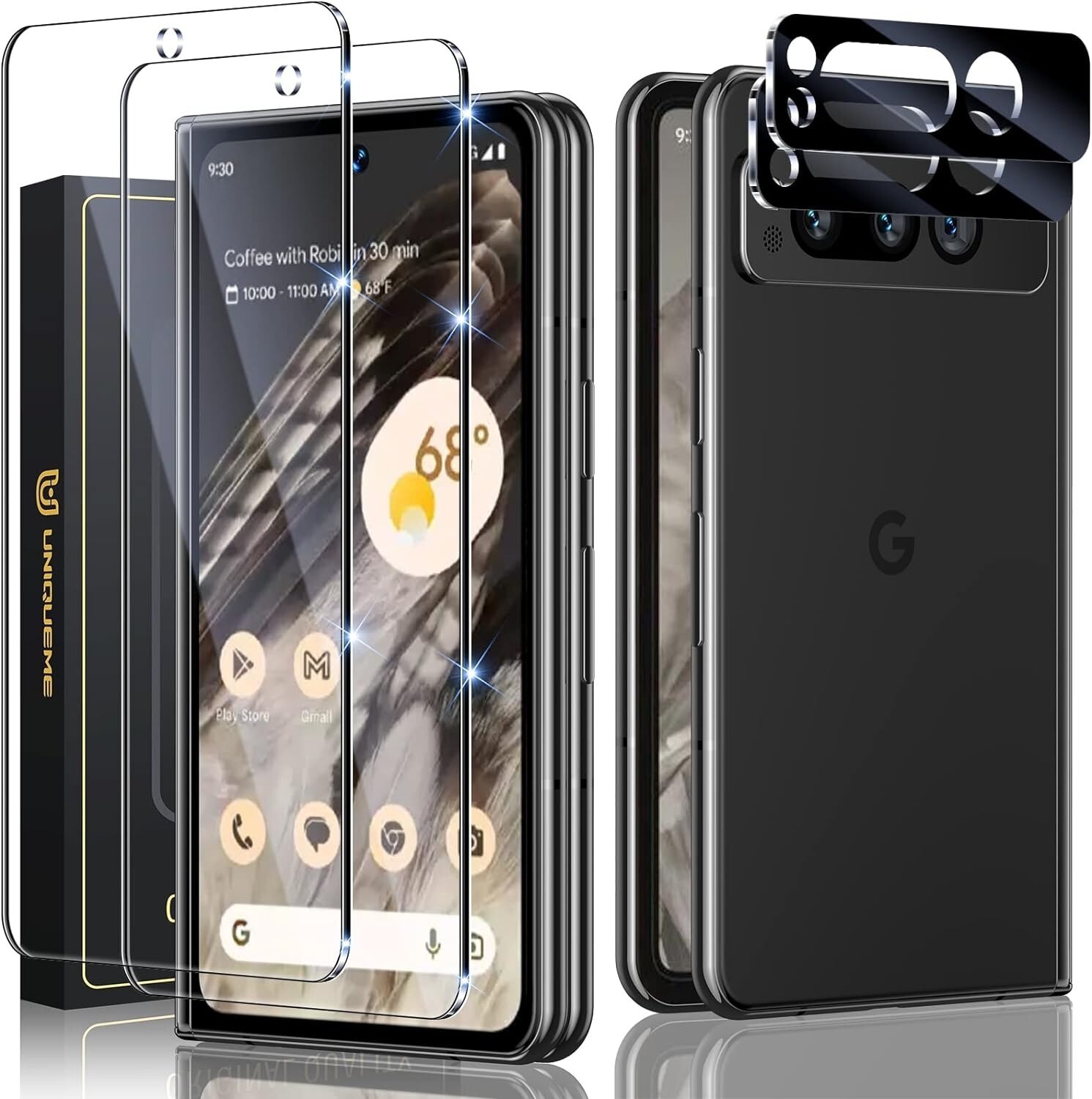 [2+2 Pack] Google Pixel Fold Screen & Camera Lens Protector Scratch Resistant