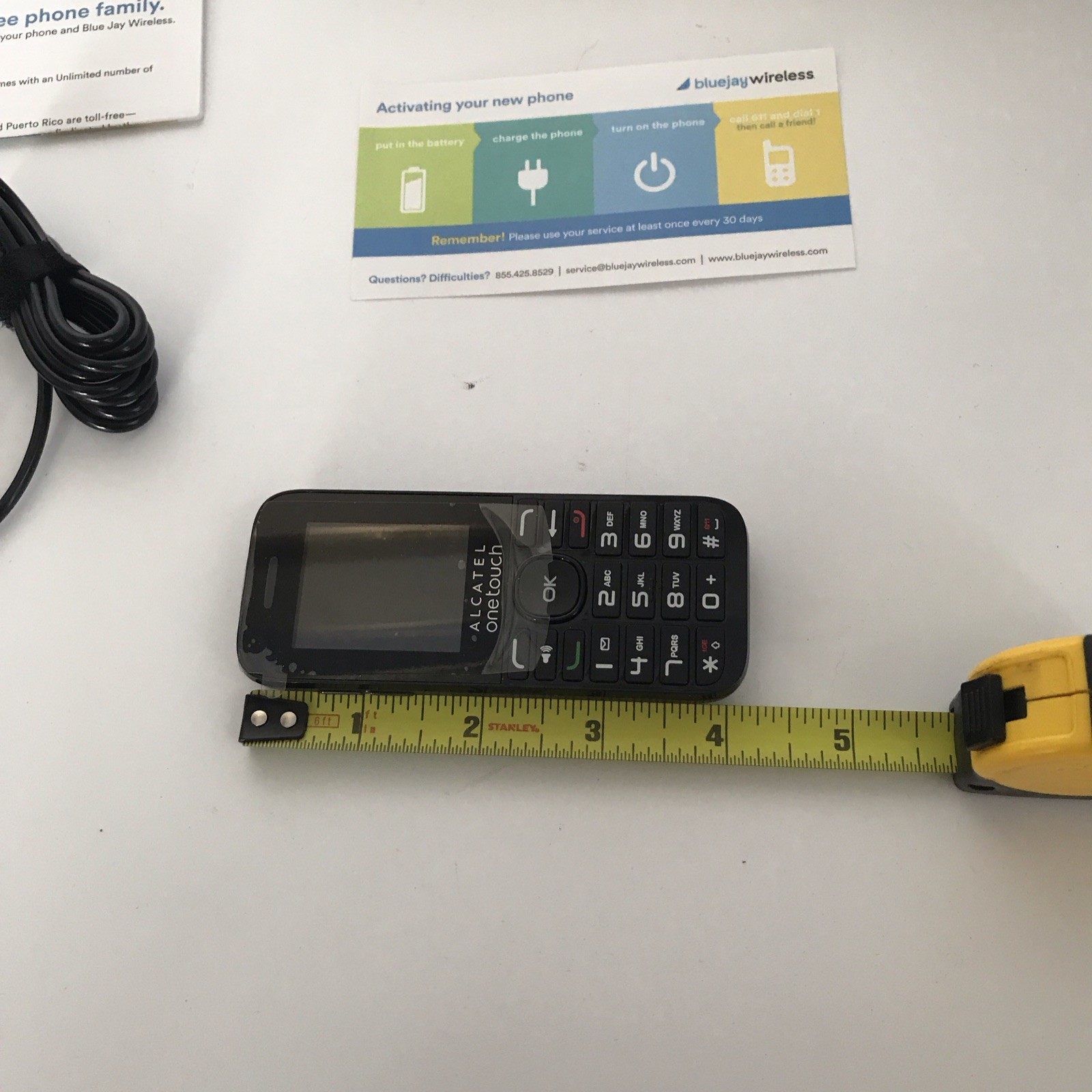 Alcatel 1018B OneTouch Black Bar Phone Single SIM Color Screen