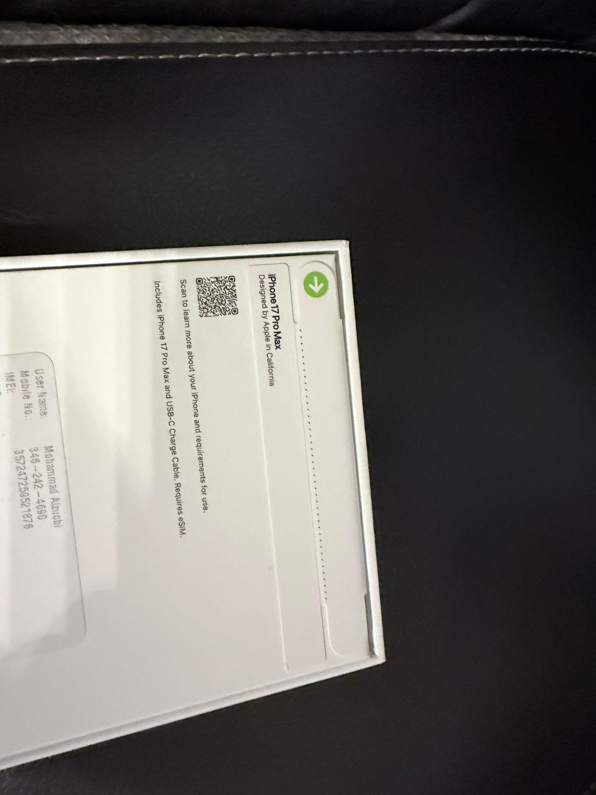 Apple iPhone 17 Pro Max 1TB Silver A3257 Verizon eSIM Smartphone MFXN4LL/A