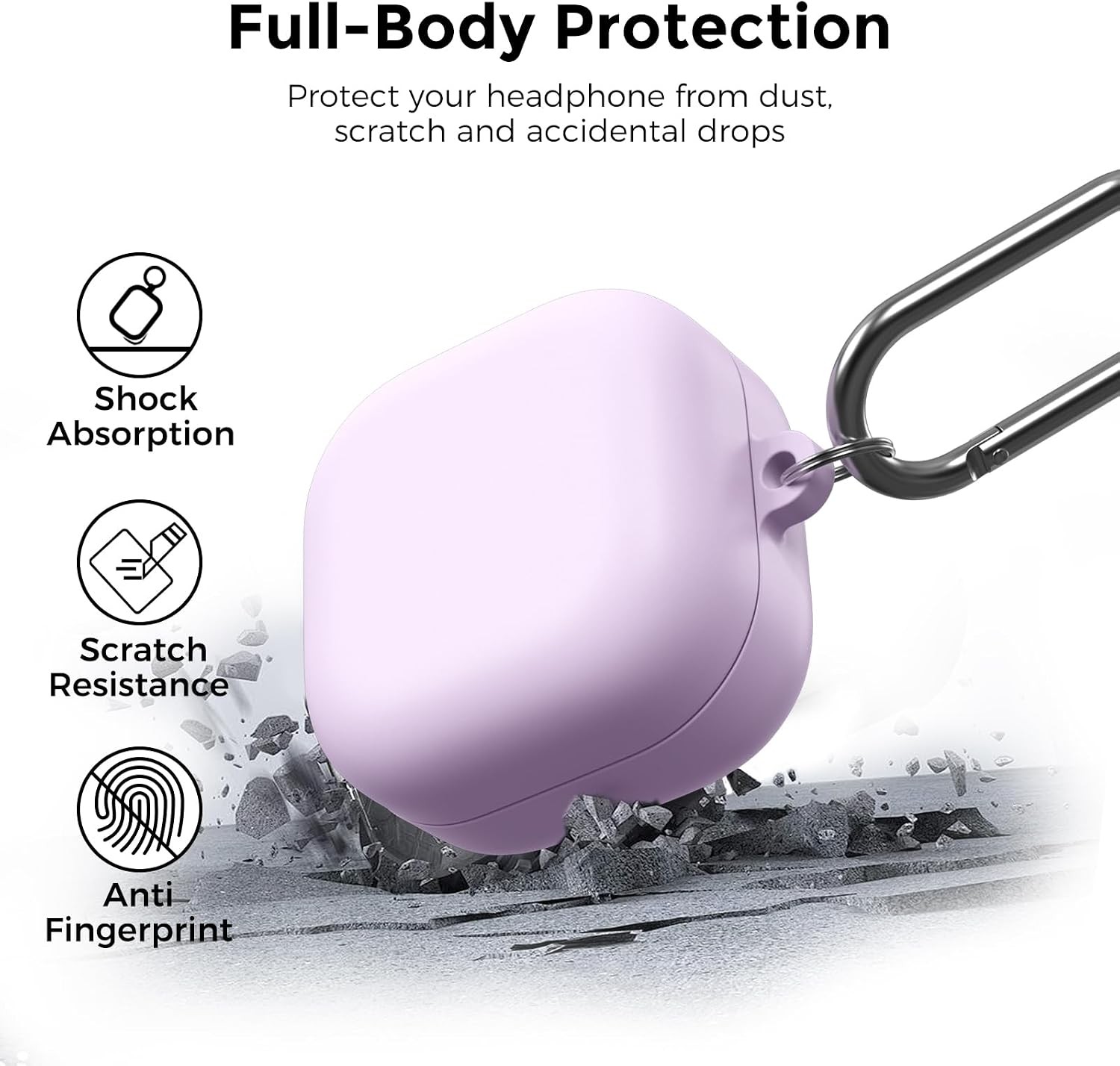 Shockproof Silicone Case Cover for Samsung Galaxy Buds4/Buds4 Pro (2026) Lavende