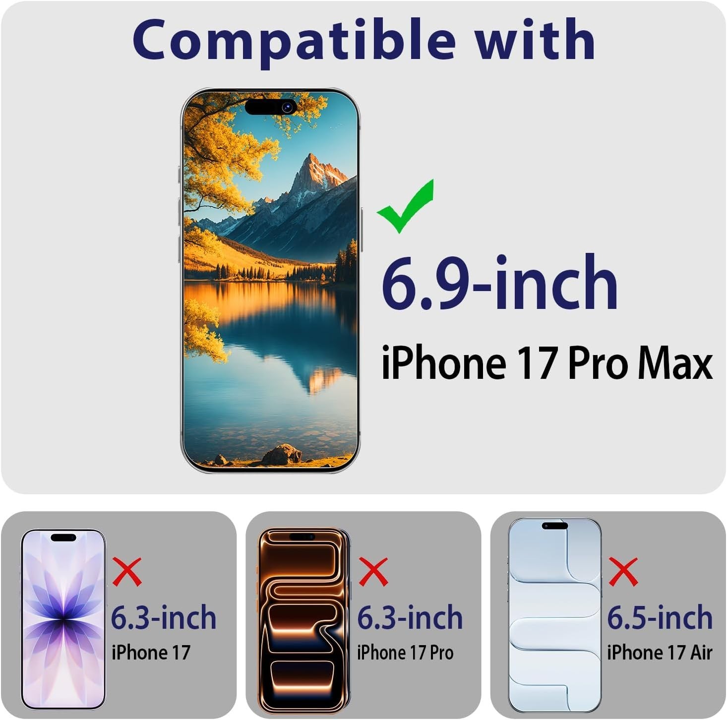 2 Pack Screen Protector for iPhone 17 Pro Max 6.9 Inch with 2 Pack Camera Lens P