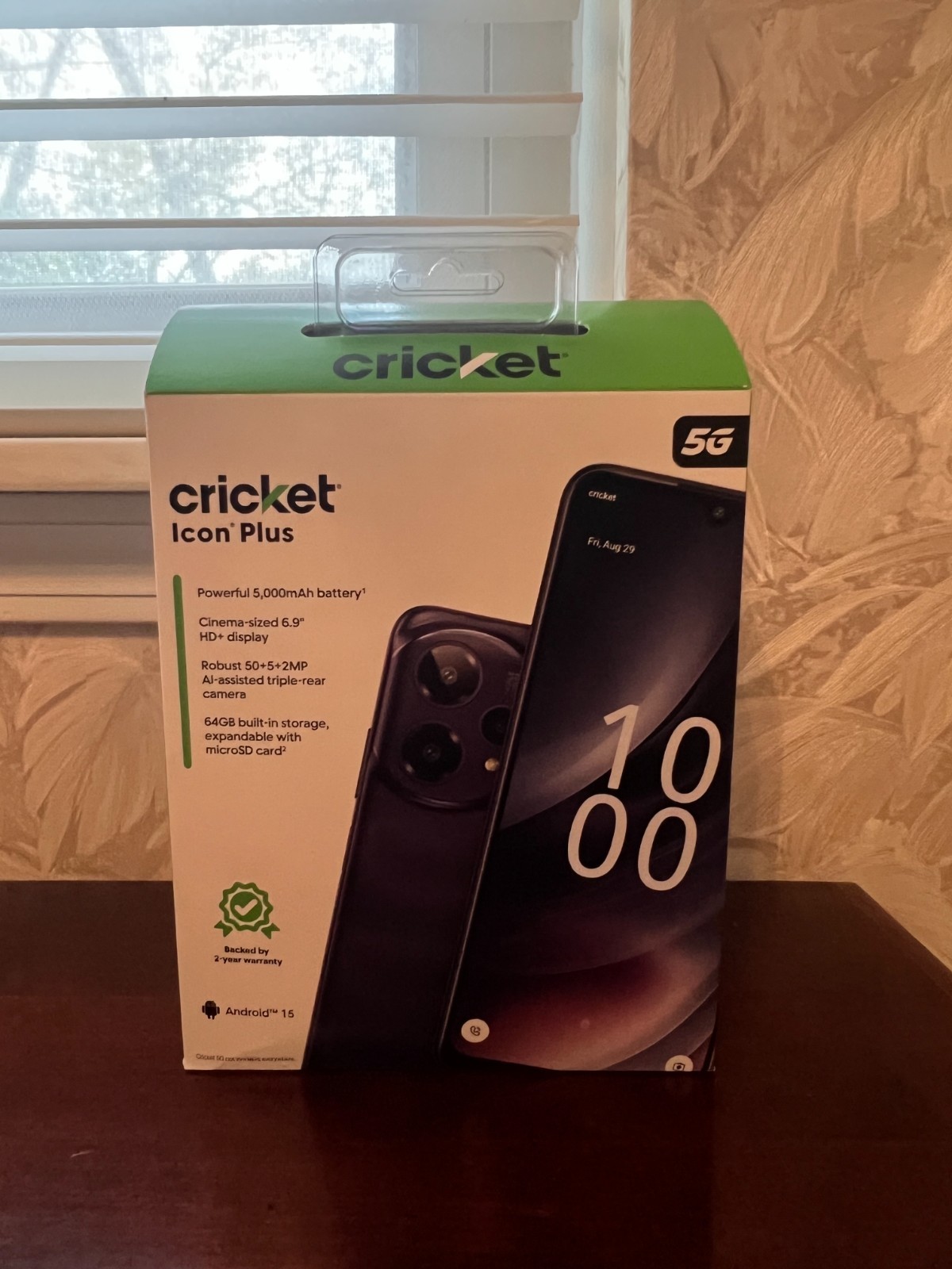 Cricket Wireless Icon Plus (2026) 64GB, 4GB RAM (Prepaid), Black – Brand New