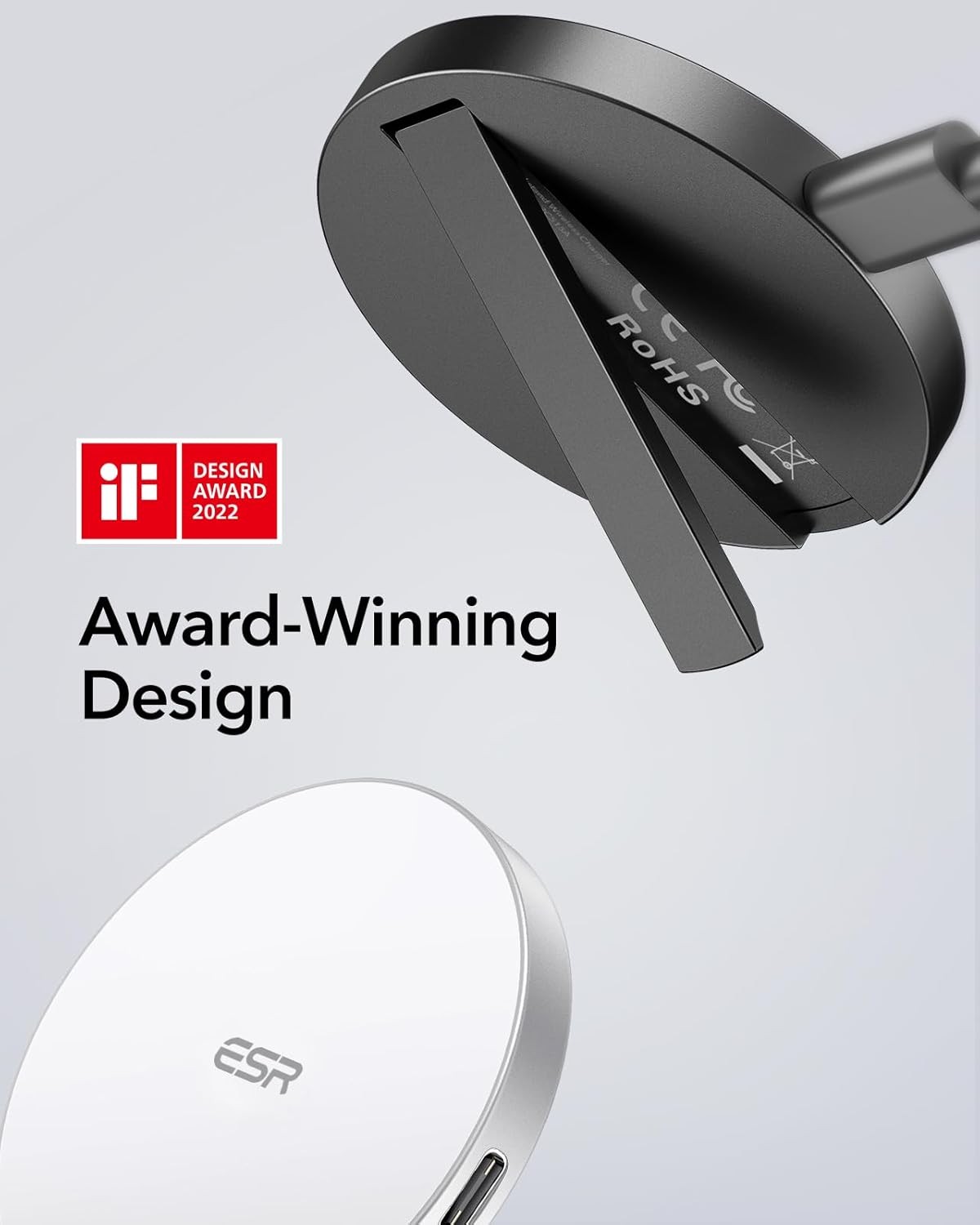Wireless Fast Charger Pad for iPhone 16/15/14/13/12, 5Ft Cable