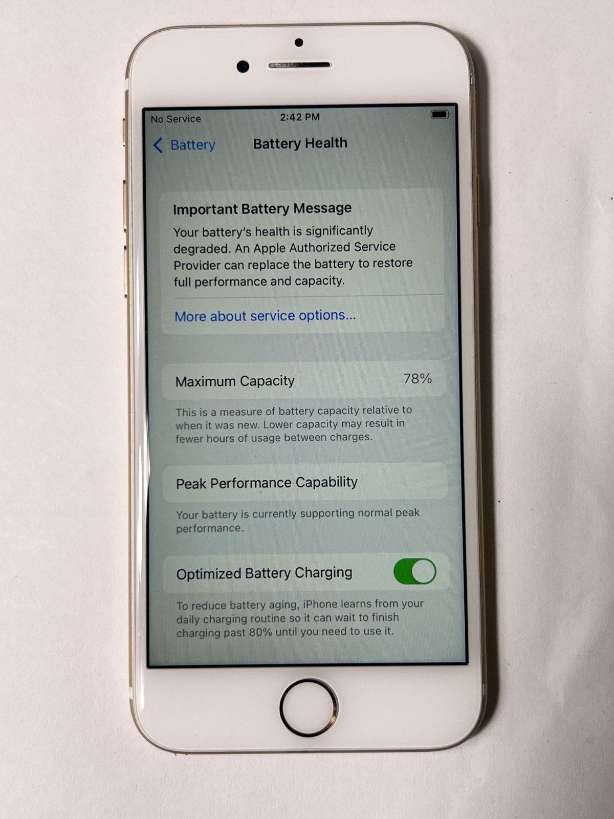 Apple iPhone 7 A1660 32GB UNLOCKED iOS 15.0 Gold MNAE2LL/A 🔋78% Battery Service