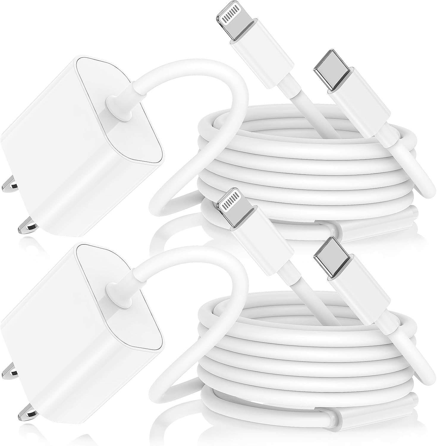 2-in-1 Fast Charger for iPhone 16 15 14, 30W PD Wall Charger Adapter, 2-Pack