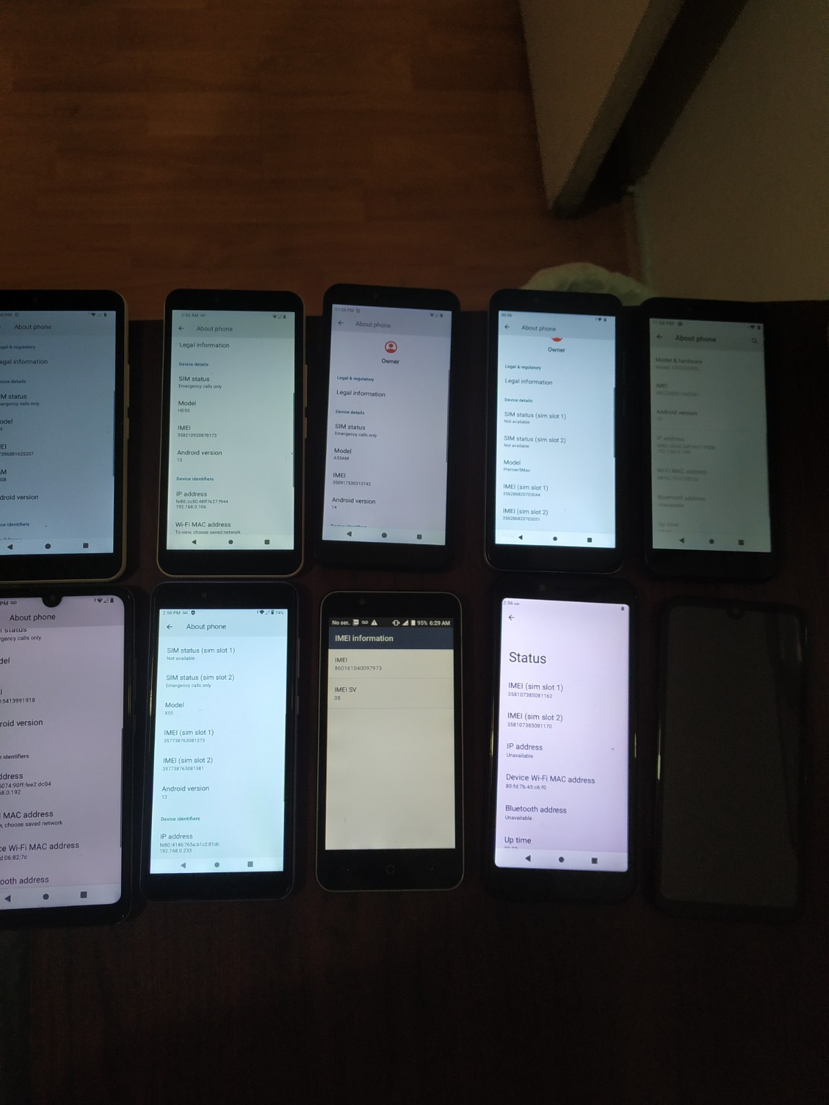 Lot of 10 Mixed Brand VORTEX /coolpad/BLU/NUO and other 16GB Smartphone