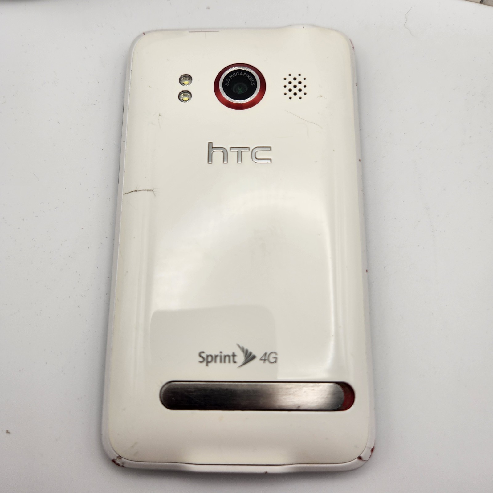 HTC Evo 4G – White (Sprint) Tested Works With All Paper Work And Box No SD Card