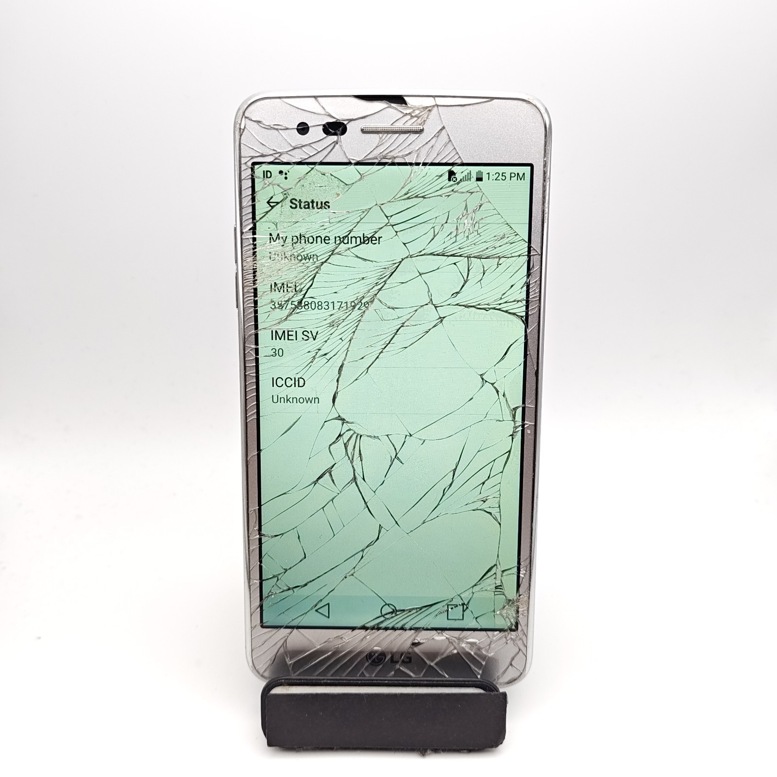 LG Aristo MS210 Smartphone (Metro Unlocked) – 16GB Silver – CRACKED #3328