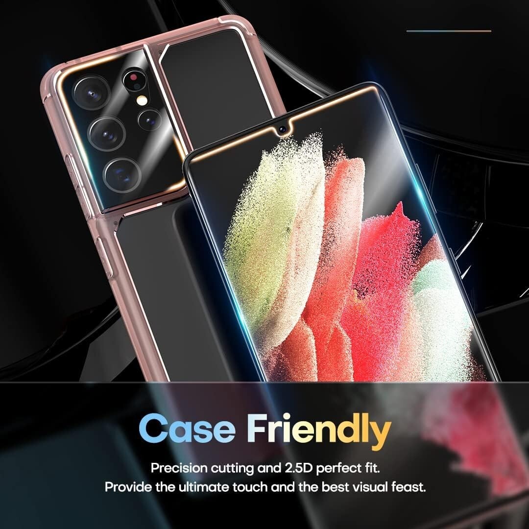4in1 Tempered Glass For Galaxy S21 Ultra 5G, Screen and Camera Lens Protector 9H