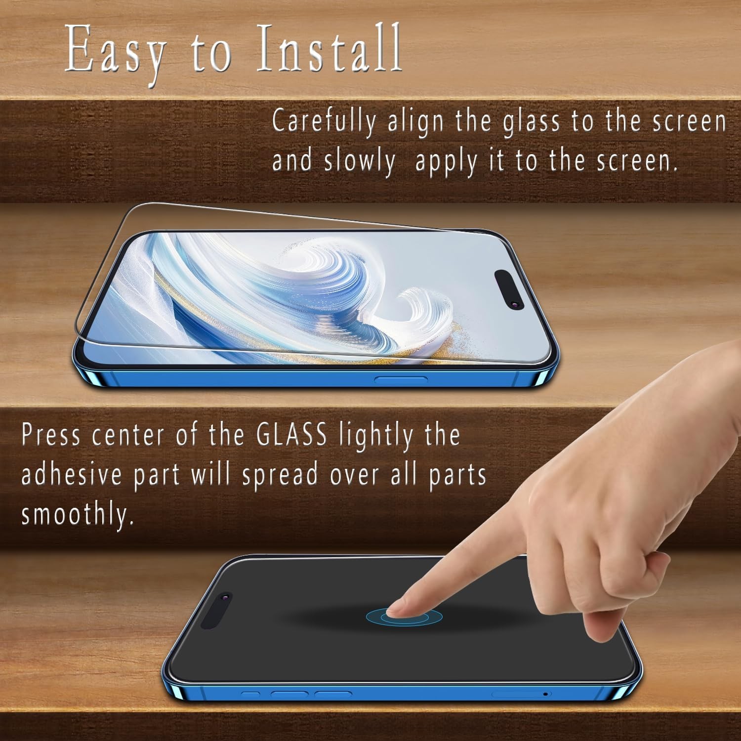 2PCS Screen Protector for iPhone 15 Pro Max 6.7 Inch Tempered Glass Anti Scratch