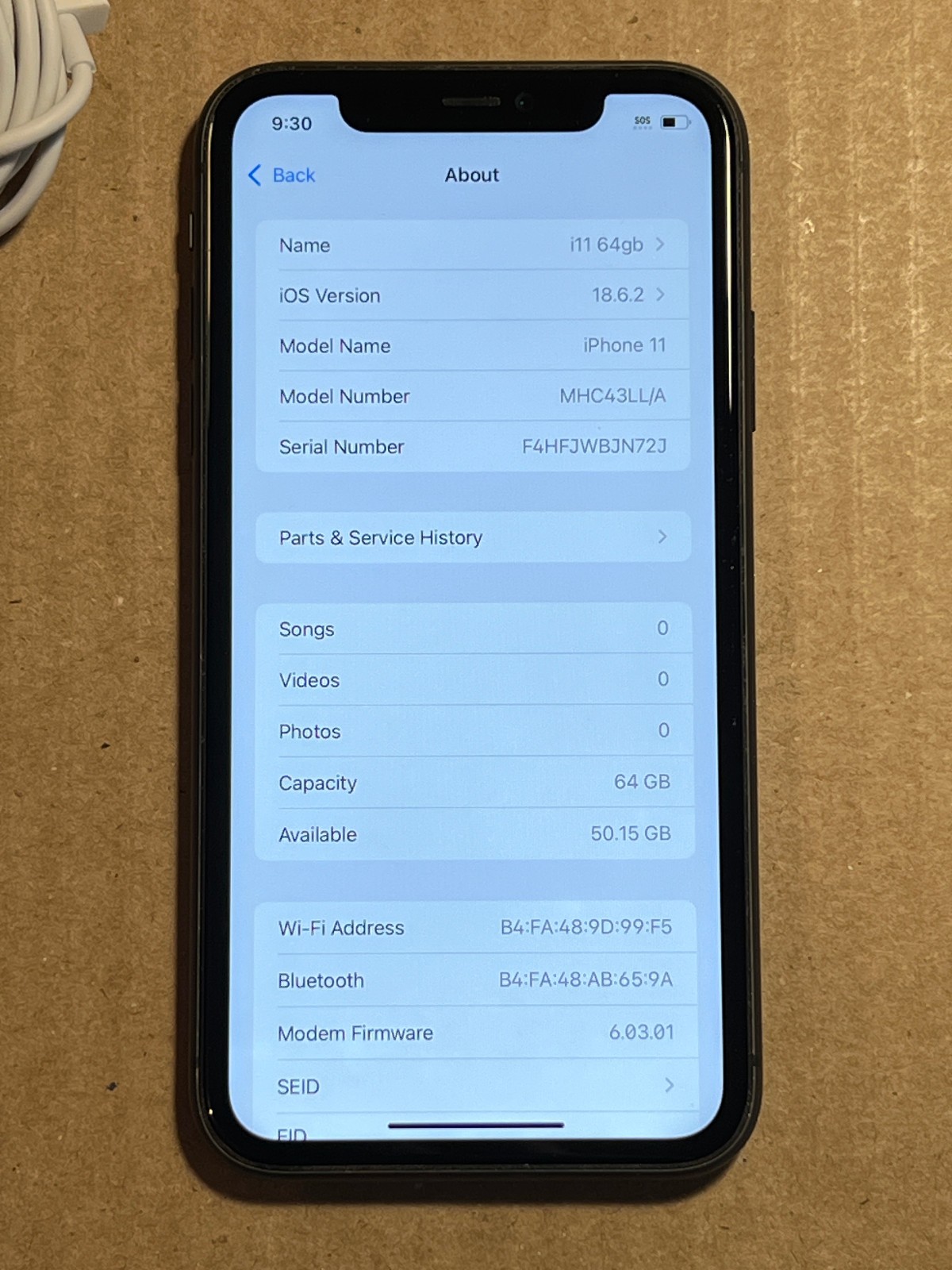 Apple iPhone 11 64GB Black Unlocked A2111 READ