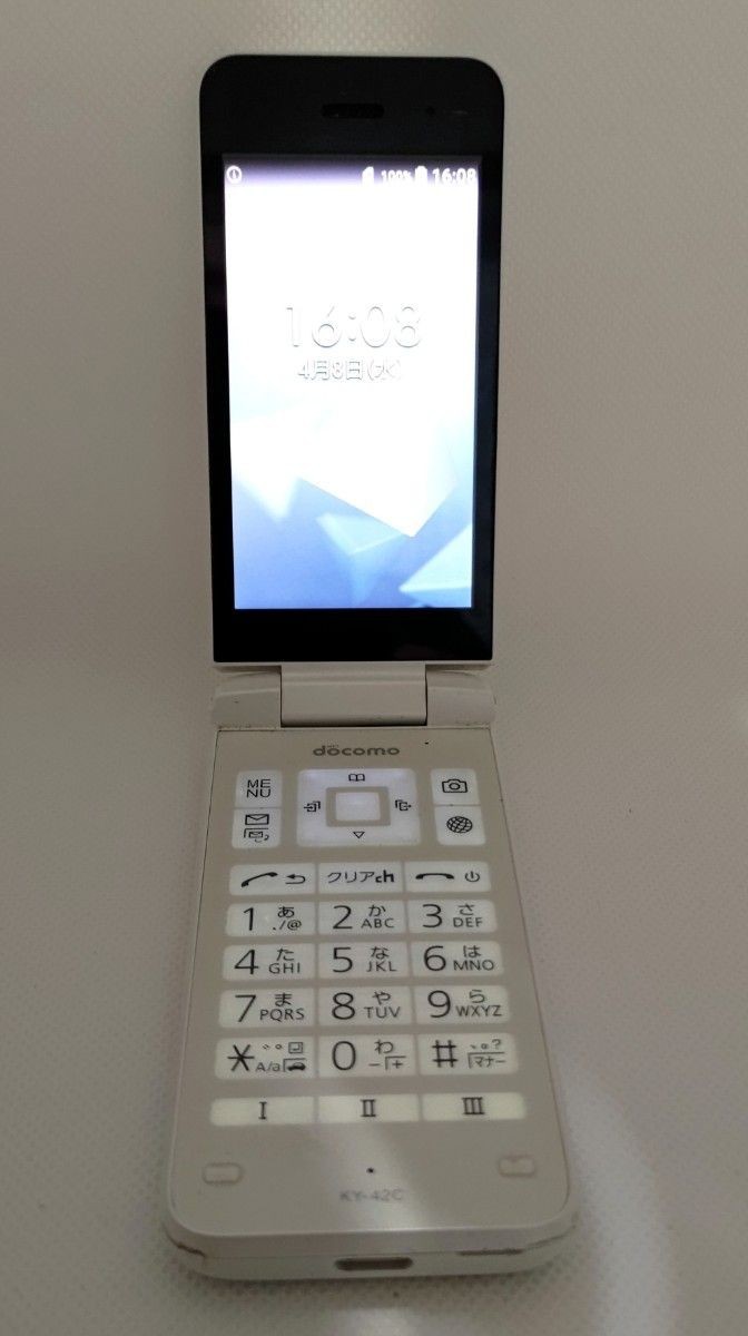 KYOCERA DIGNO Keitai KY-42C White Unlocked 4G Android Flip Phone Japan used