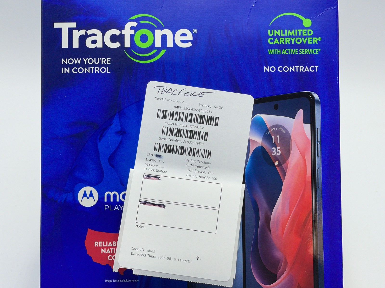LOT of 3 Motorola Moto G Play 2024 64GB XT2413V (Tracfone) Blue (E-0303)