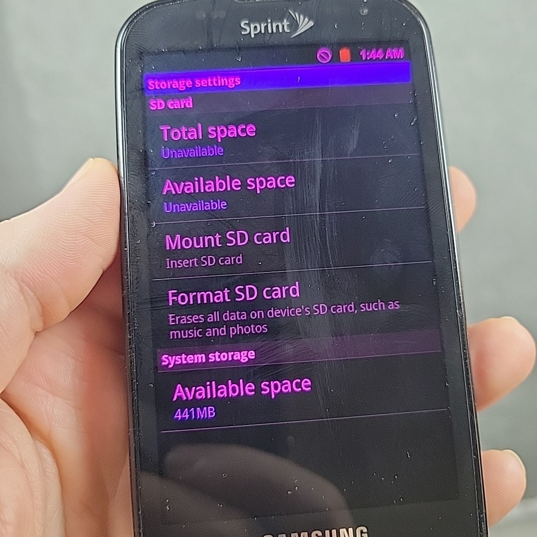 Samsung Epic 4G SPH-D700 Sprint Android Phone Purple Screen READ Good Movie Prop