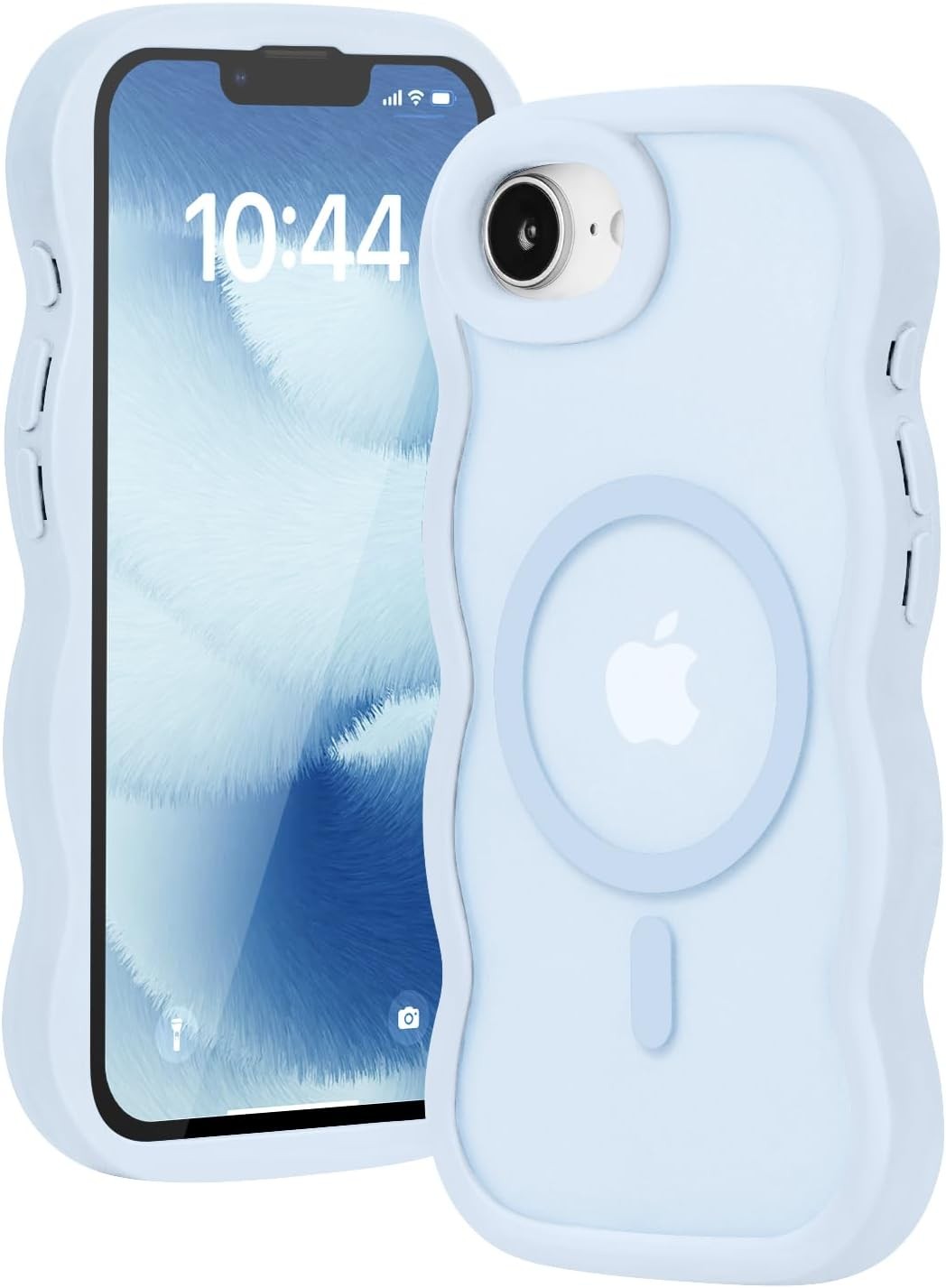 Cute Translucent Matte Magnetic Case for iPhone 16e 17e, Wavy Frame Design