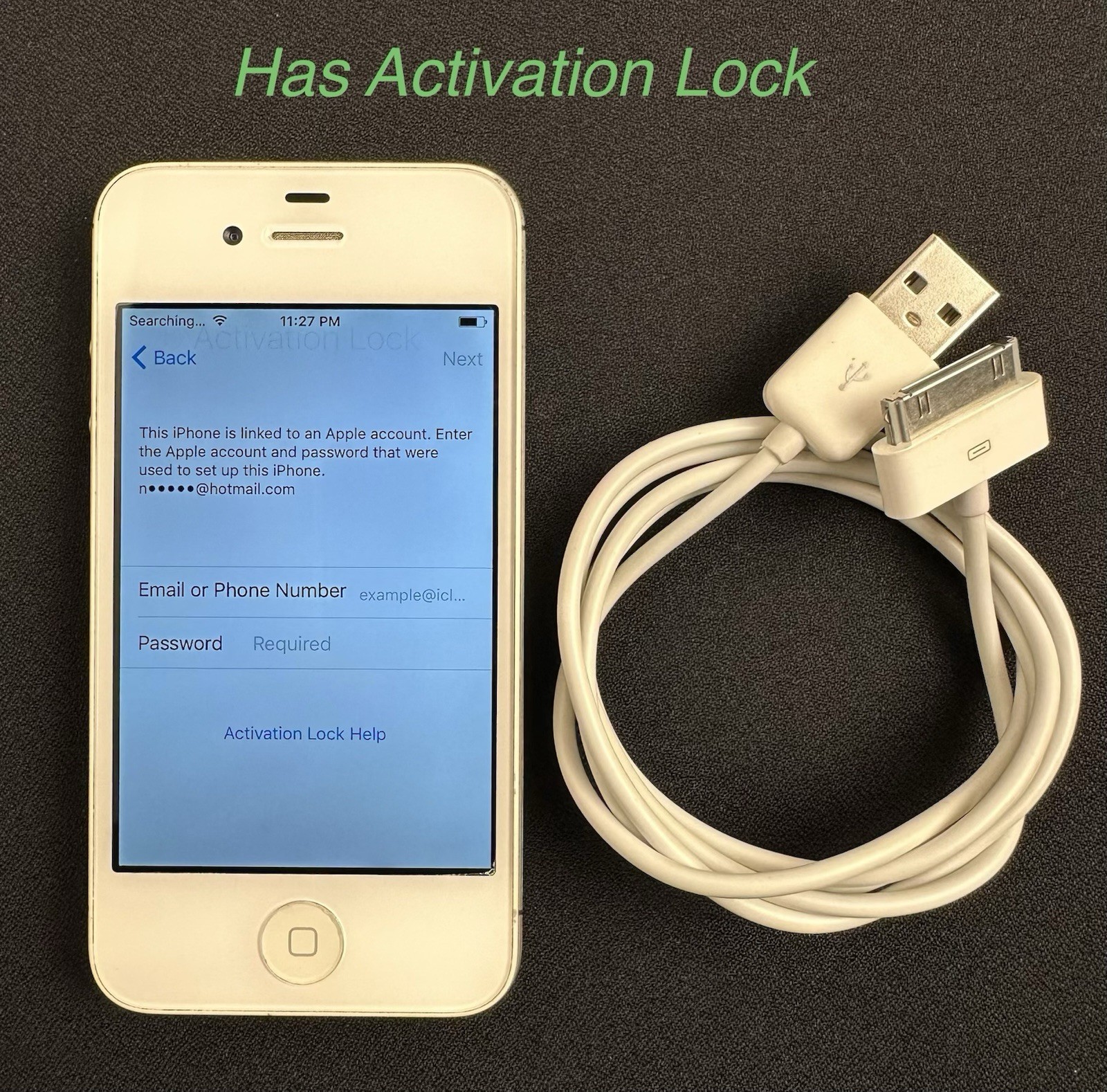 Apple iPhone 4s ( A1387 ) Activation Code Error, No Return